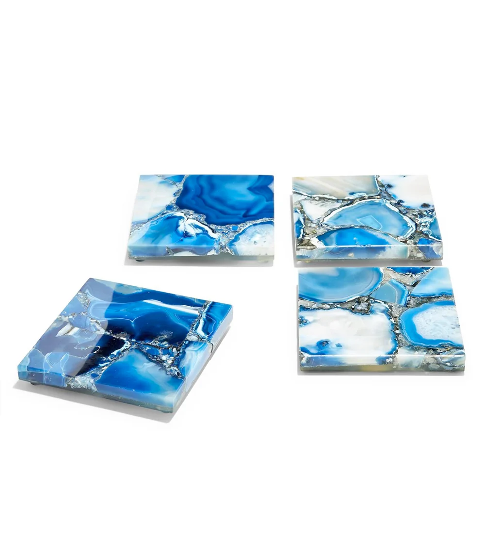 Blue Agate Coasters, Set Of 4 - Image 8