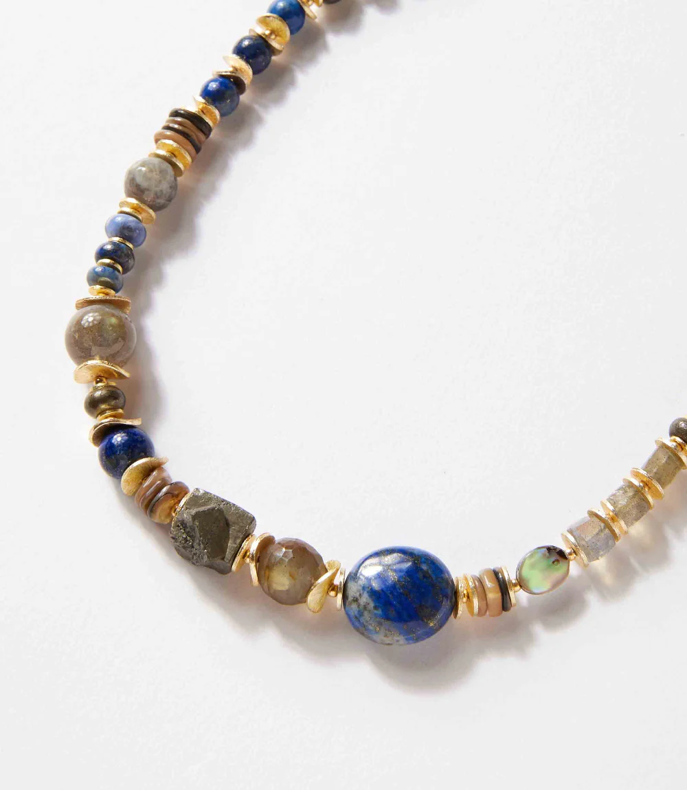 Blue Moon Shell And Gemstone Necklace - Image 3