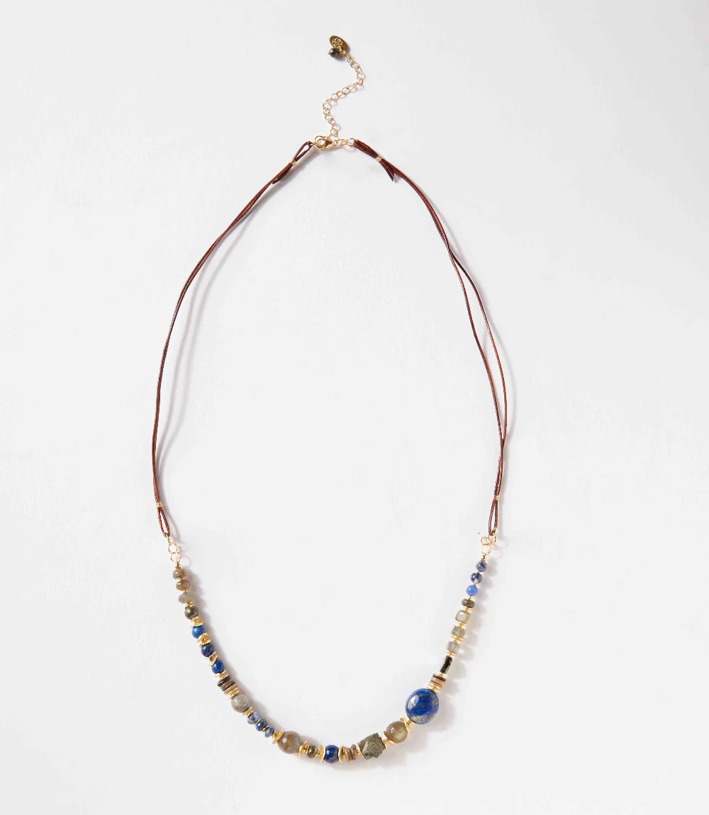 Blue Moon Shell And Gemstone Necklace - Image 4