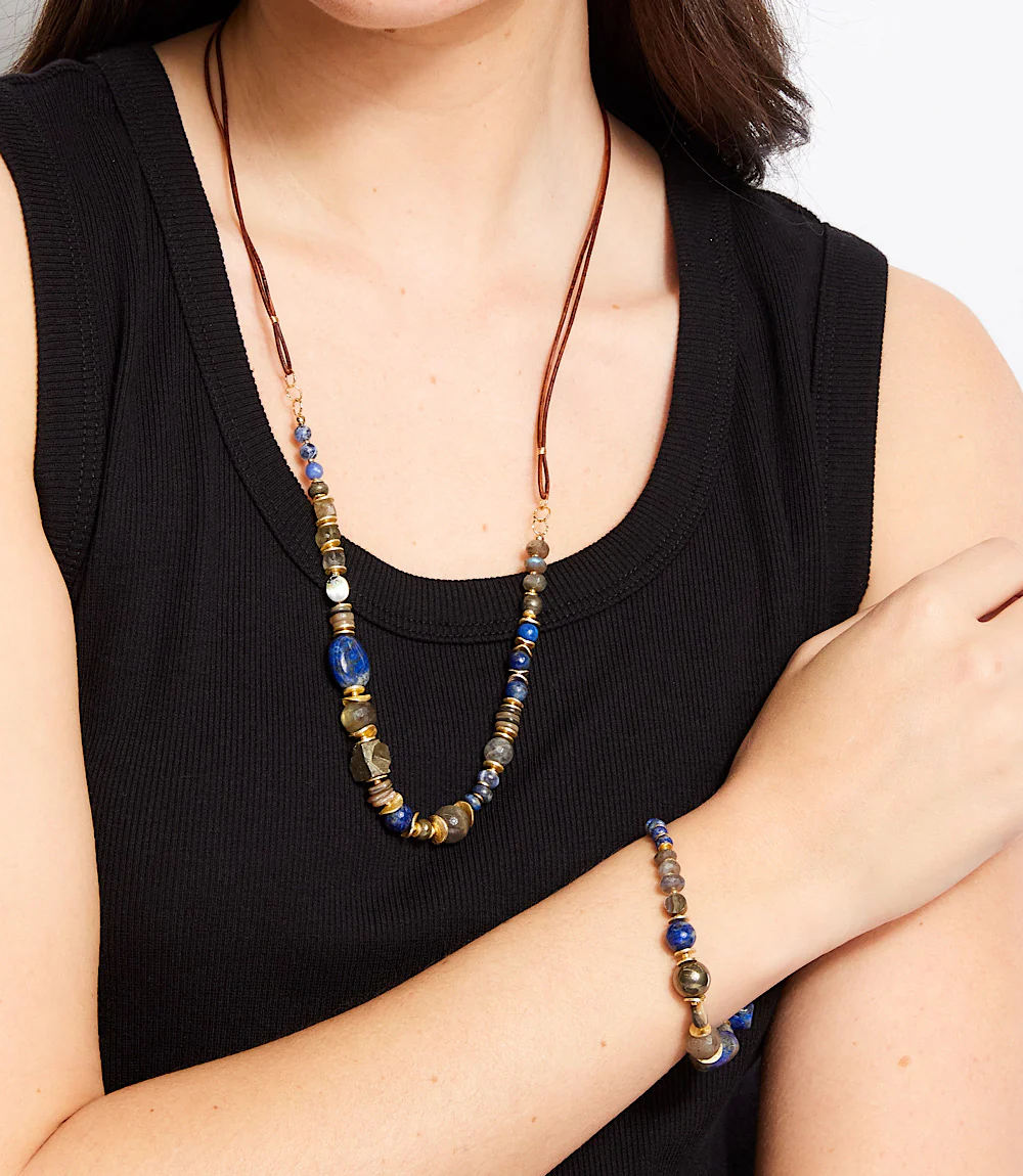 Blue Moon Shell And Gemstone Necklace - Image 5