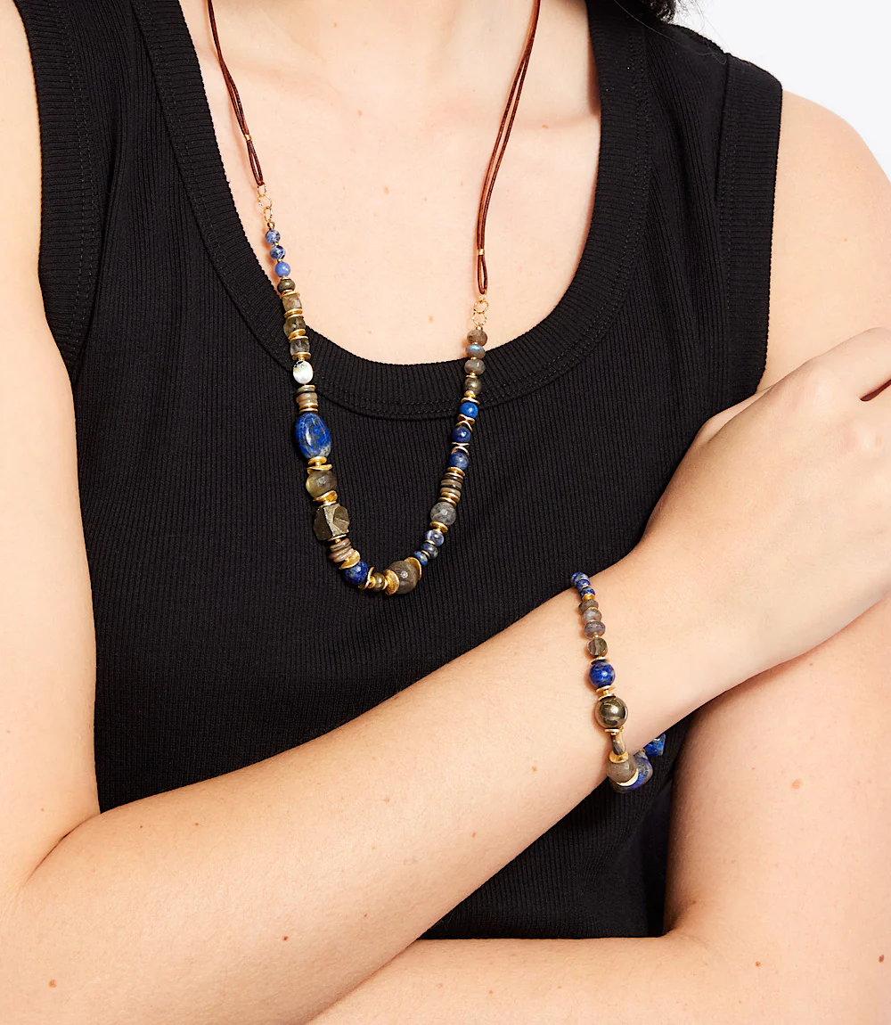 Blue Moon Shell And Gemstone Necklace - Image 7