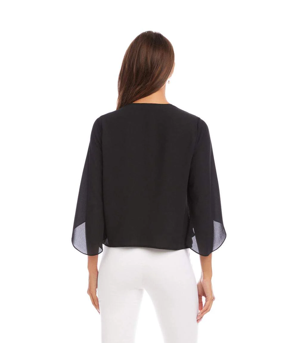 Bracelet Sleeve Drape Front Crossover Top - Image 6