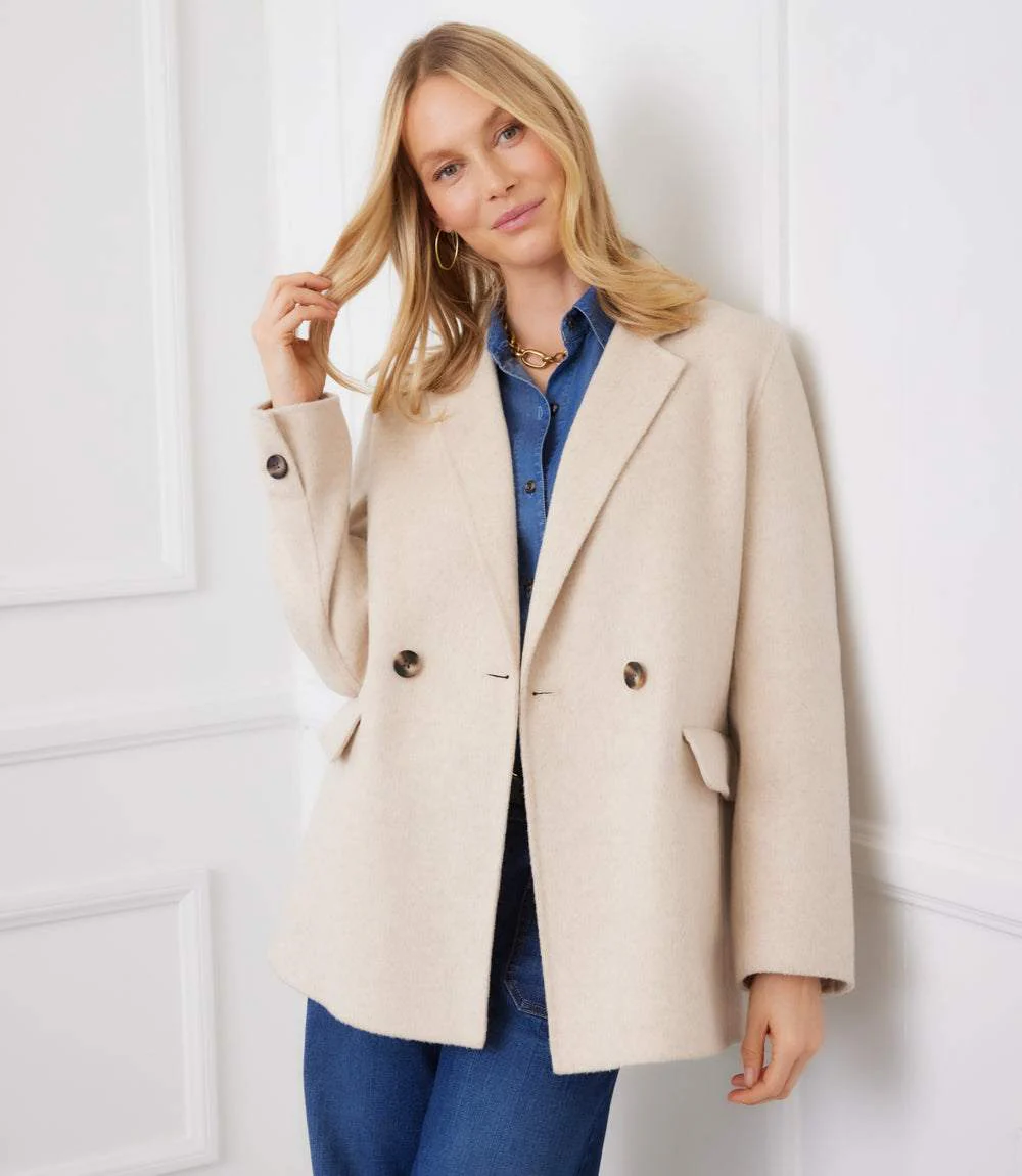 Brushed Double-Breasted Coat - Image 2