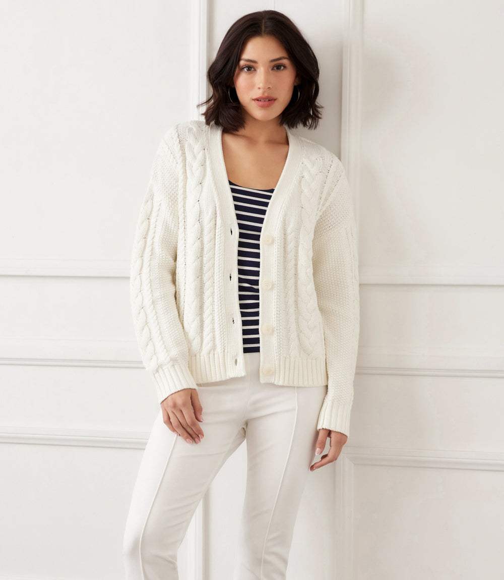 Cable Knit Cardigan Sweater - Image 10