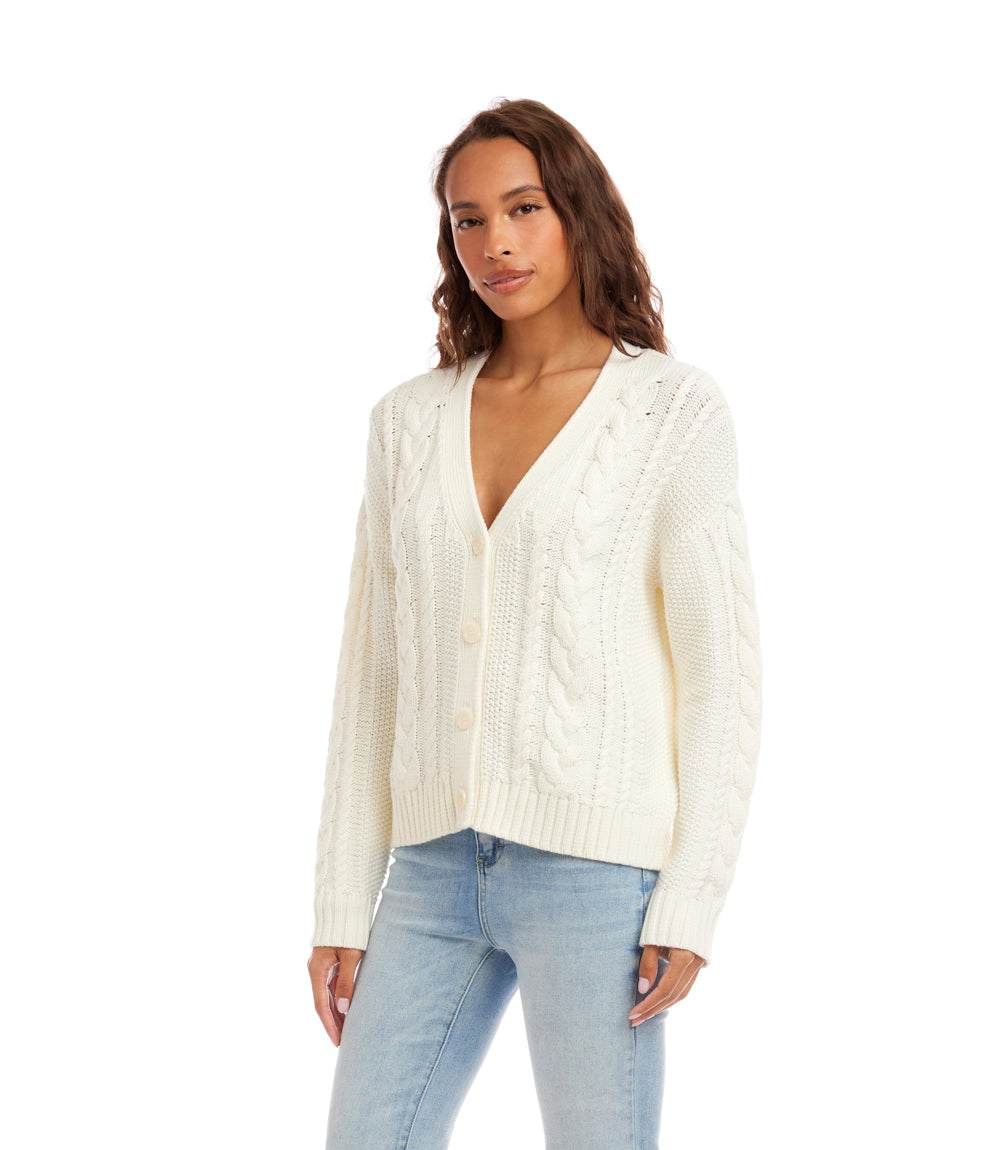 Cable Knit Cardigan Sweater - Image 5