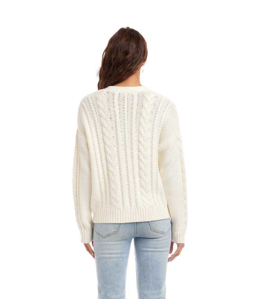 Cable Knit Cardigan Sweater - Image 6
