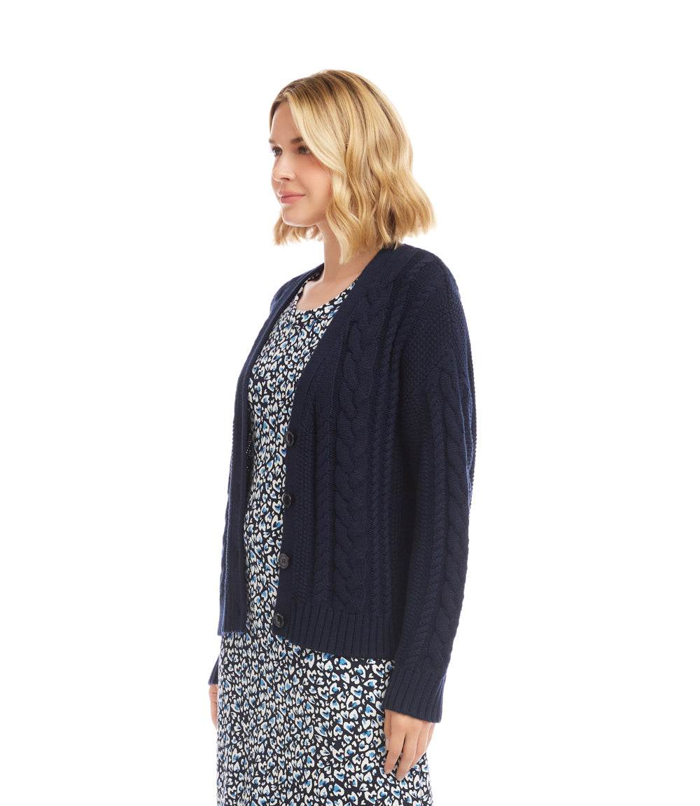 Cable Knit Cardigan Sweater - Image 4