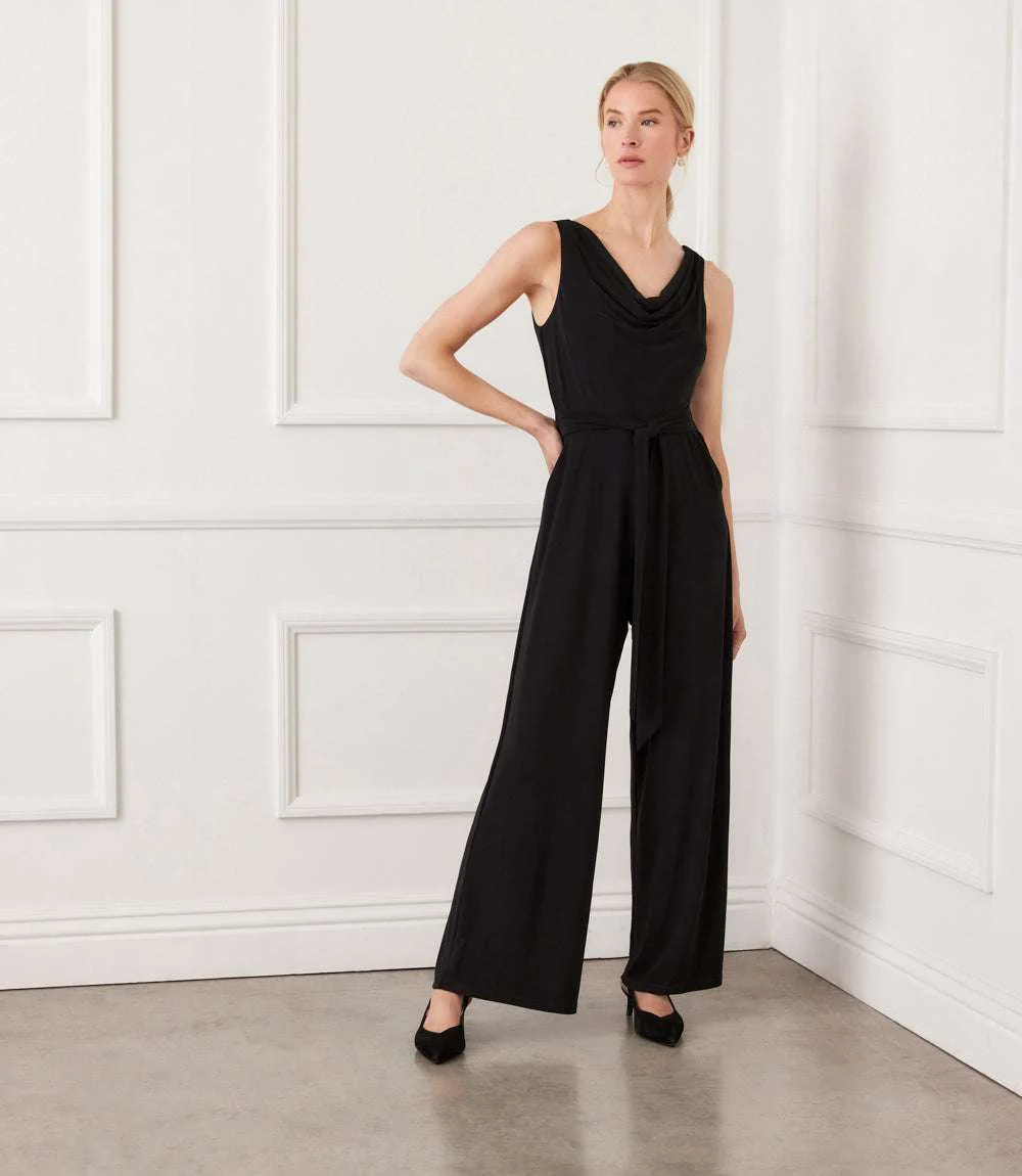 Camila Travel Jersey Sleeveless Cowl Neck Jumpsuit - Image 2