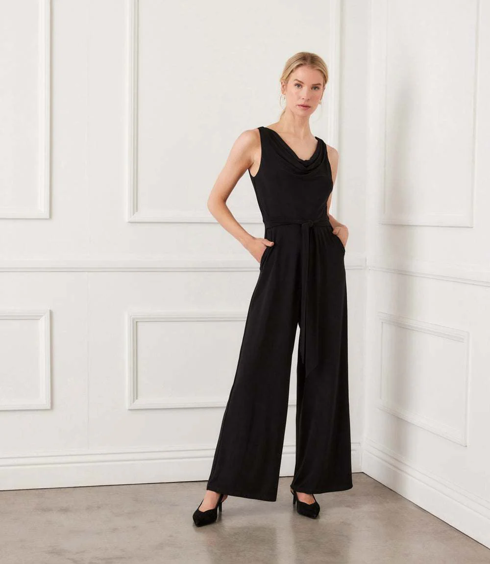 Camila Travel Jersey Sleeveless Cowl Neck Jumpsuit - Image 7
