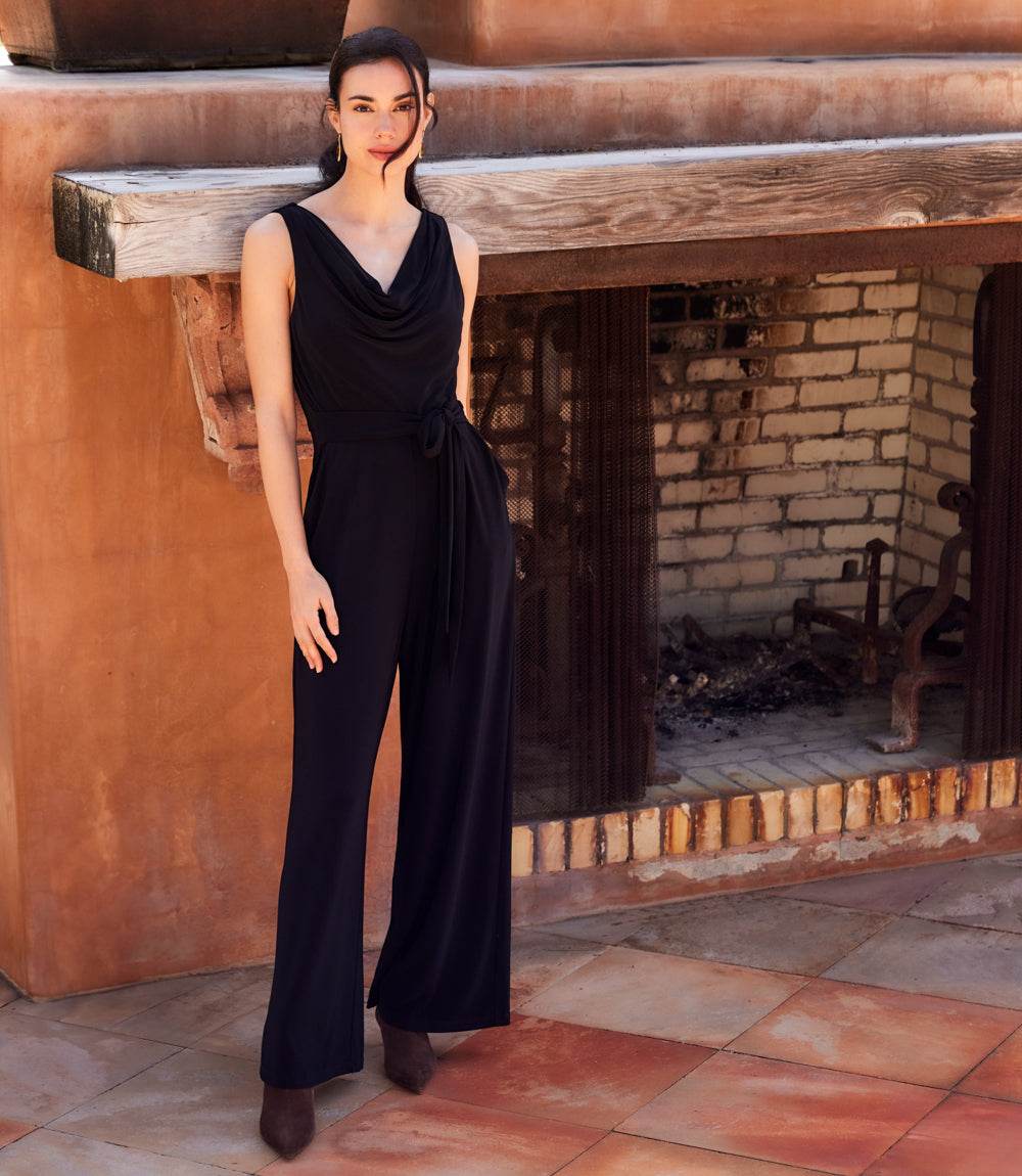 Camila Travel Jersey Sleeveless Cowl Neck Jumpsuit - Image 8