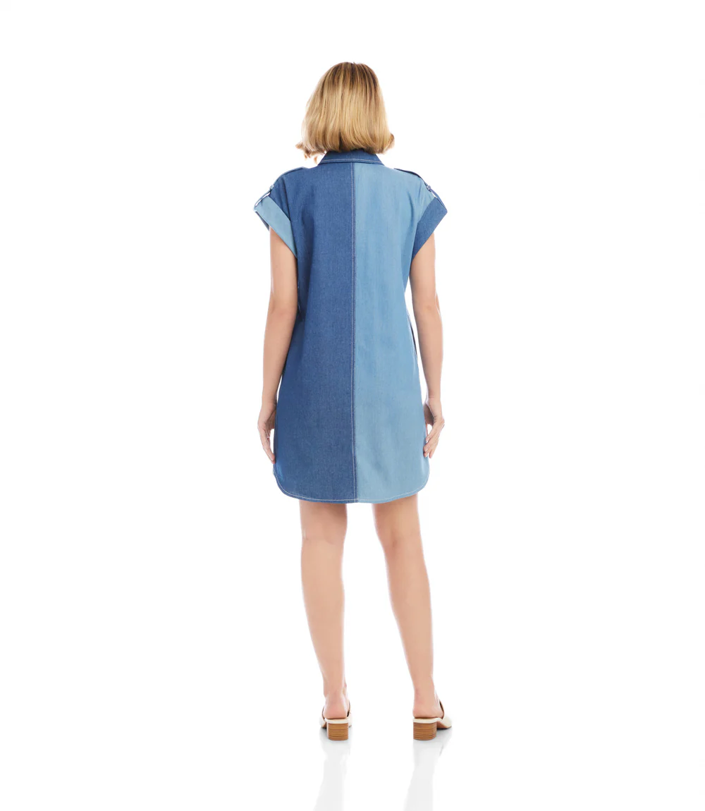 Cap Sleeve Denim Shirtdress - Image 6