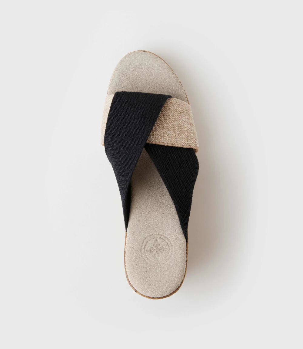 Charleston Shoe Co. Porter Two-Tone Wedge Sandals - Image 4