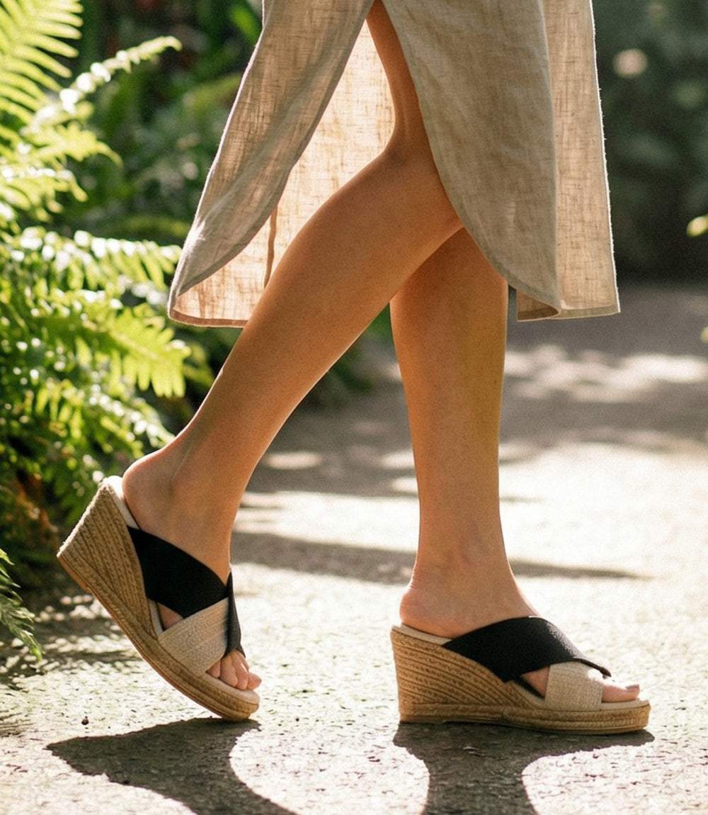Charleston Shoe Co. Porter Two-Tone Wedge Sandals - Image 6