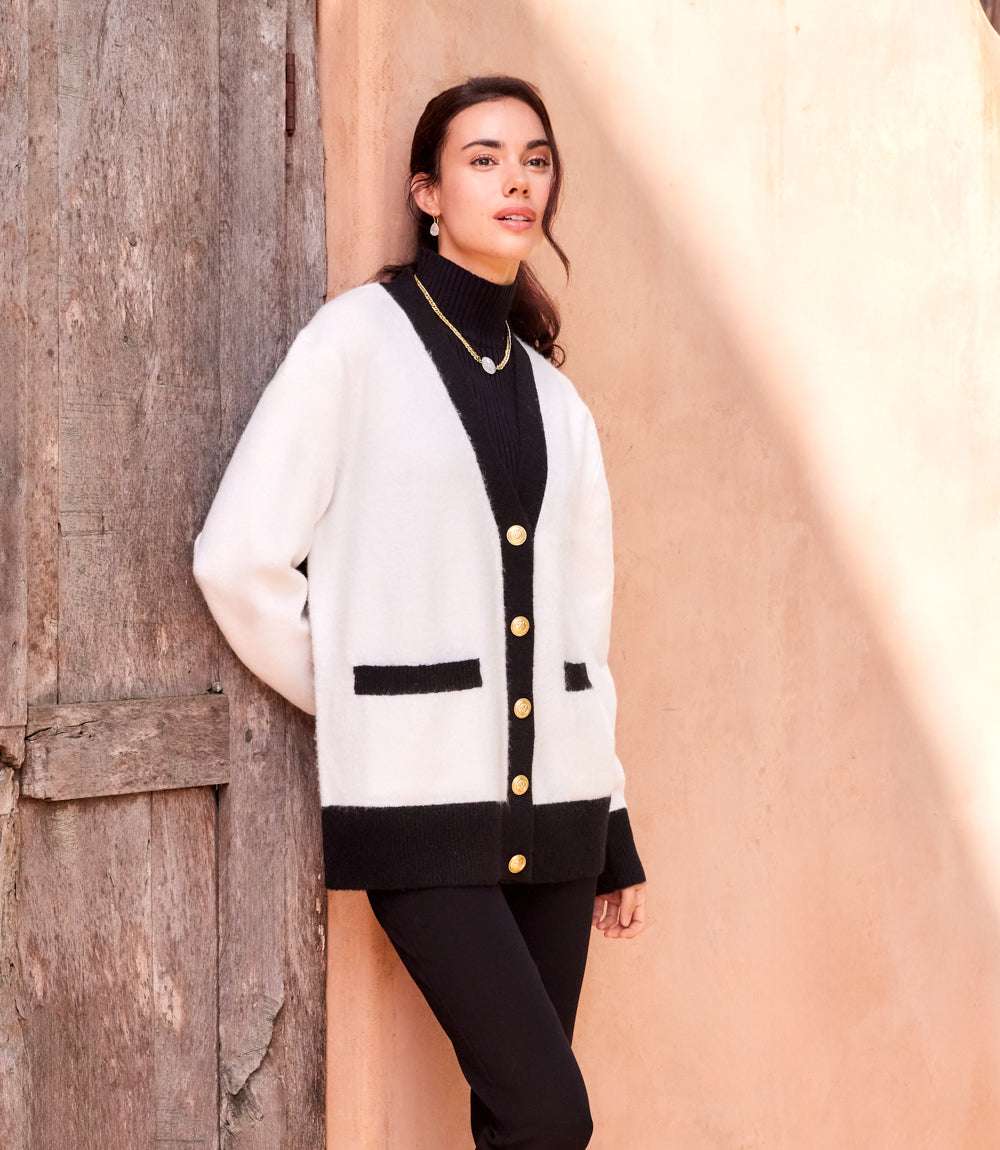 Colorblock Cardigan Sweater - Image 5