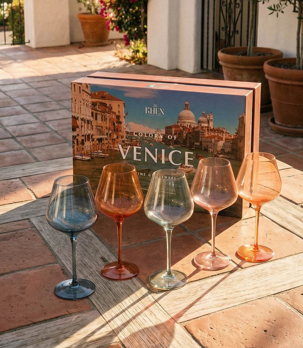 Colors Of Venice Wine Glasses, Set Of 5 - Image 2