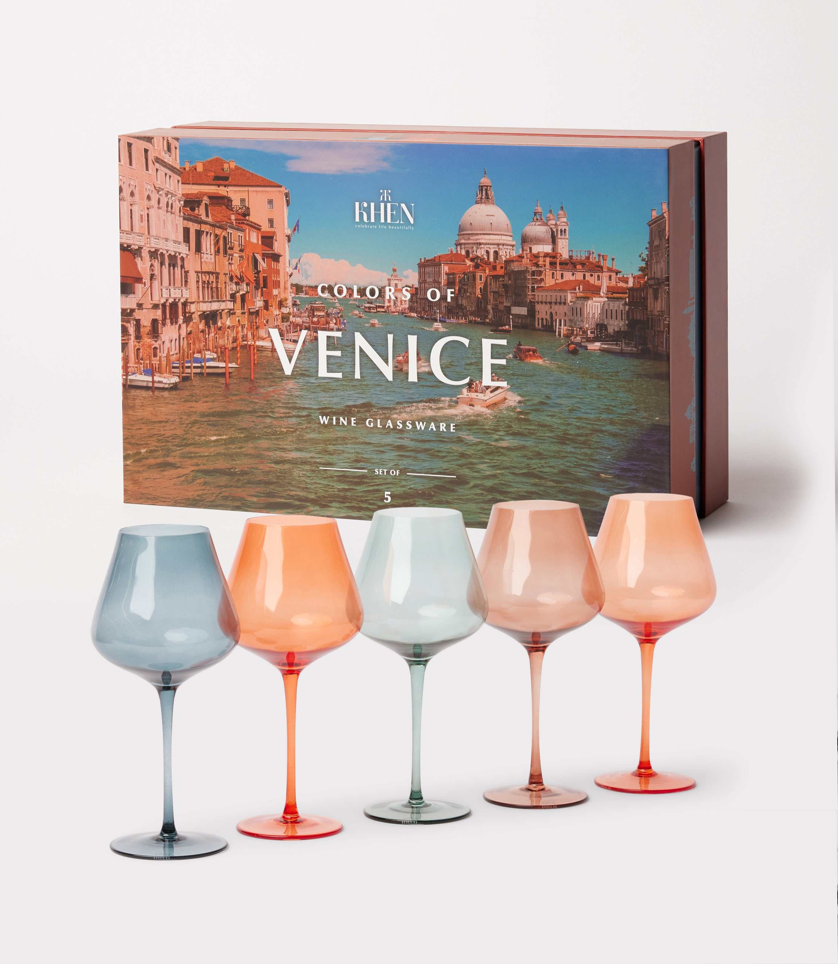 Colors Of Venice Wine Glasses, Set Of 5 - Image 3