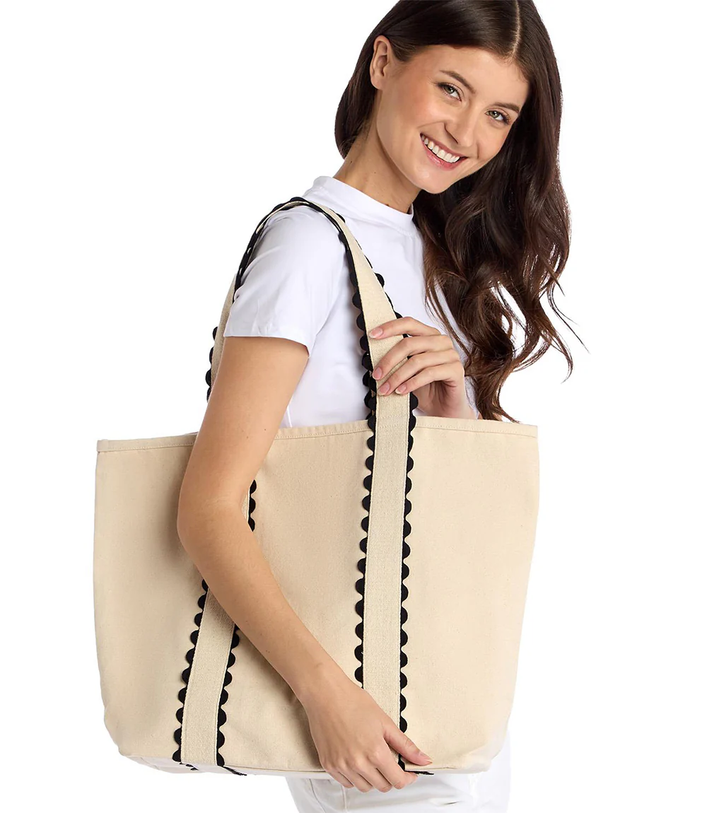 Contrast Trim Canvas Tote Bag - Image 3