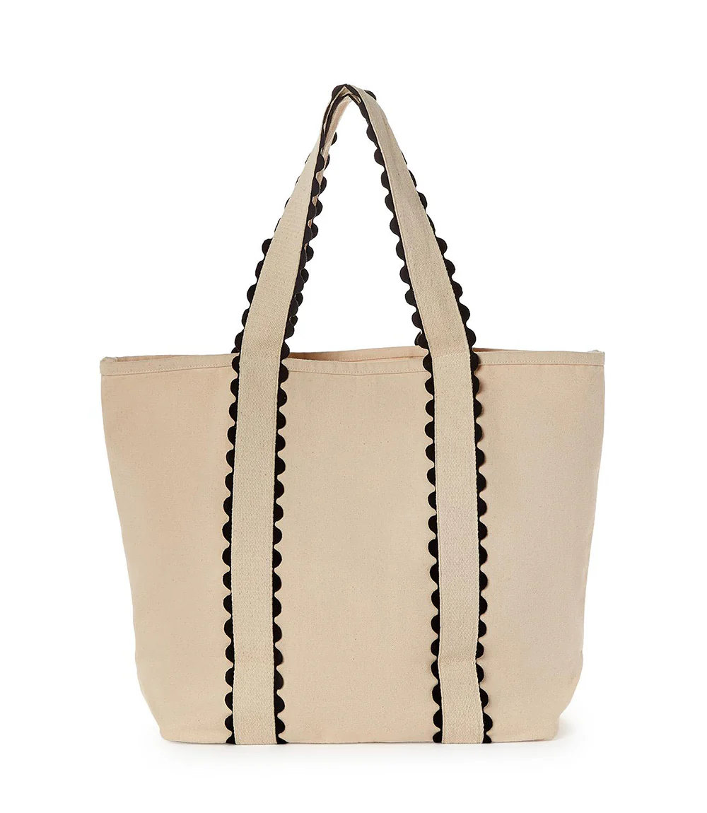 Contrast Trim Canvas Tote Bag - Image 4