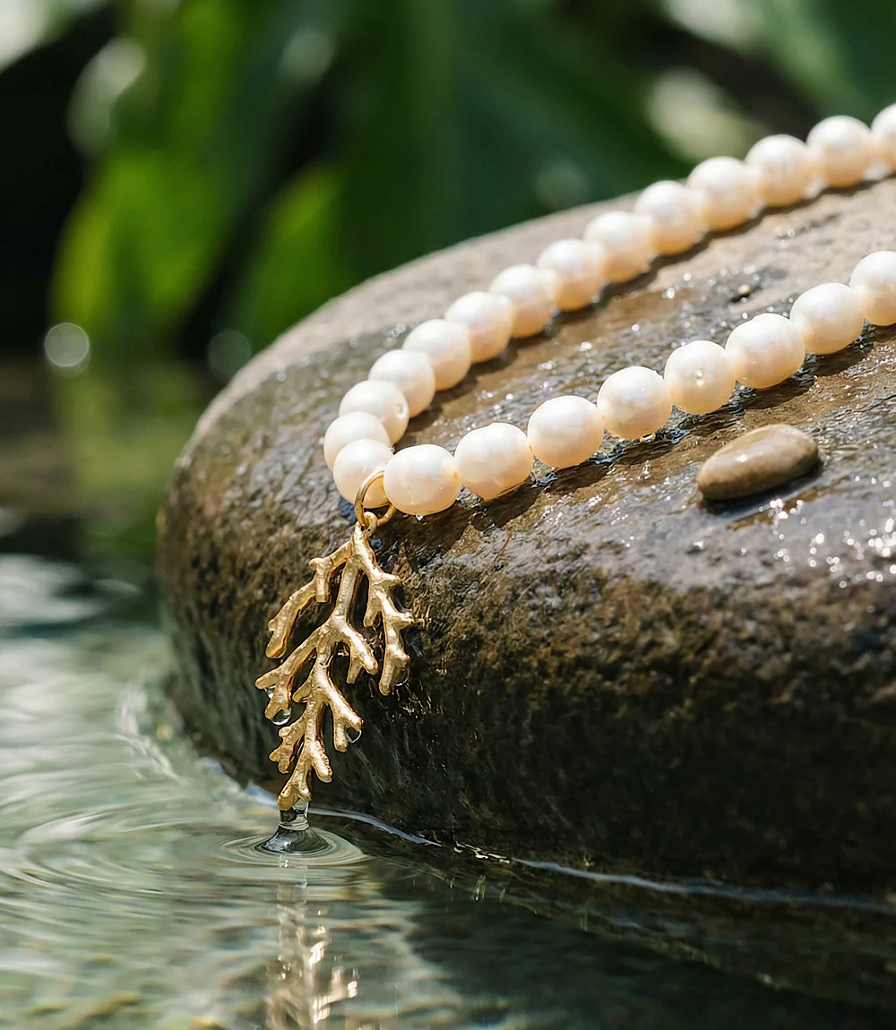 Coral Reef Pearl Necklace - Image 3