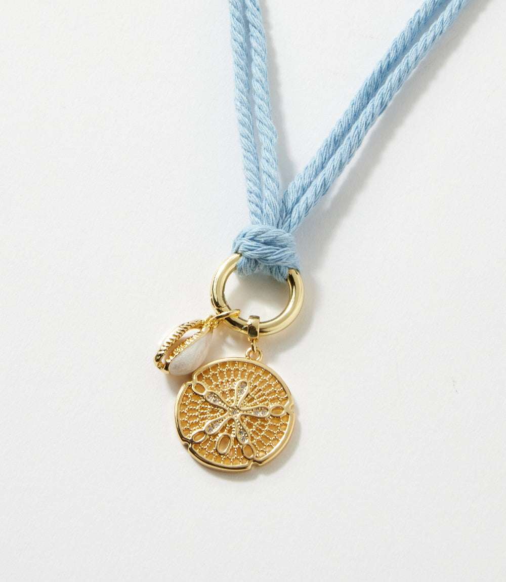 Cowrie Shell And Sand Dollar Cord Necklace