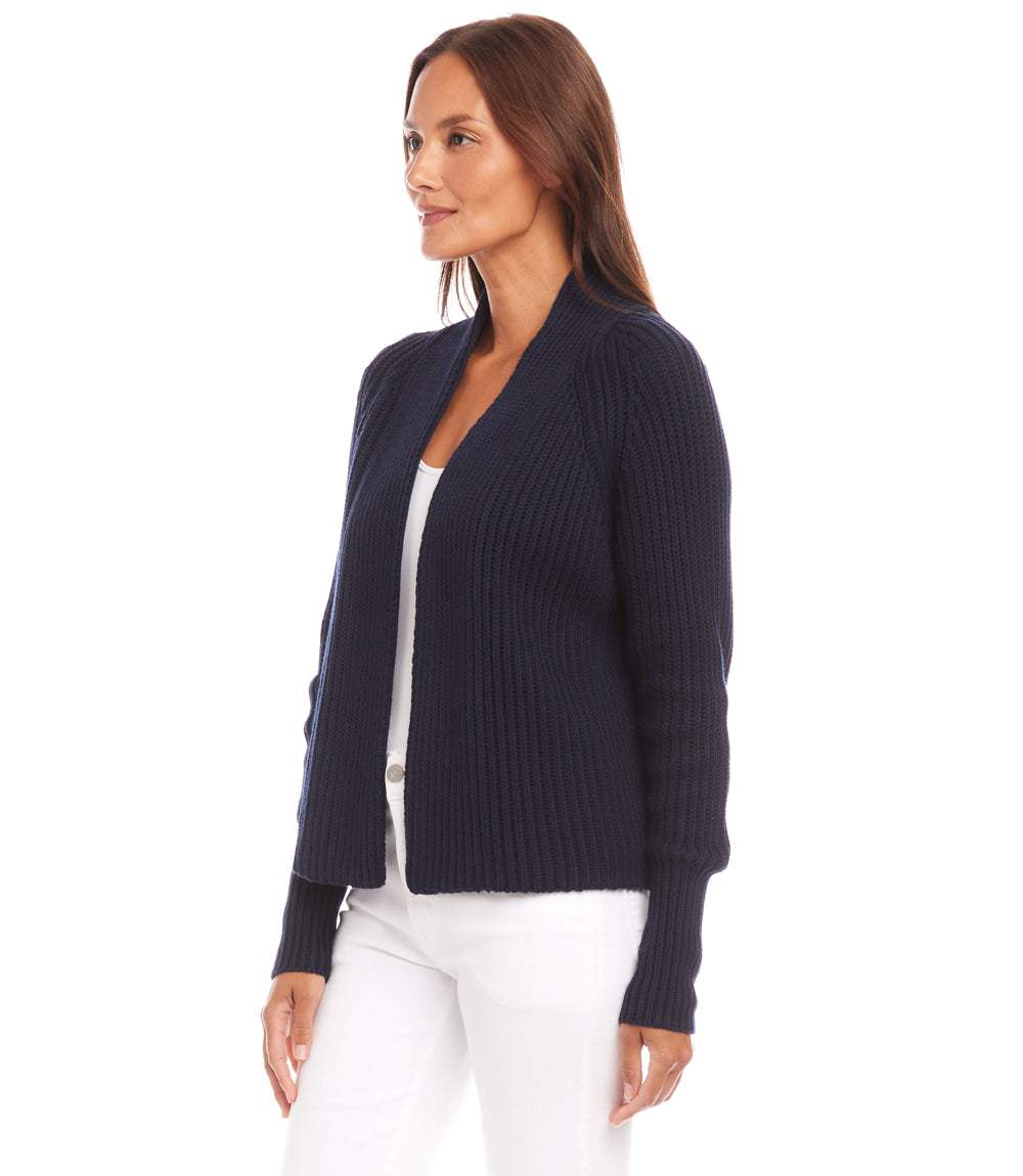 Cropped Open Front Cardigan Sweater - Image 4