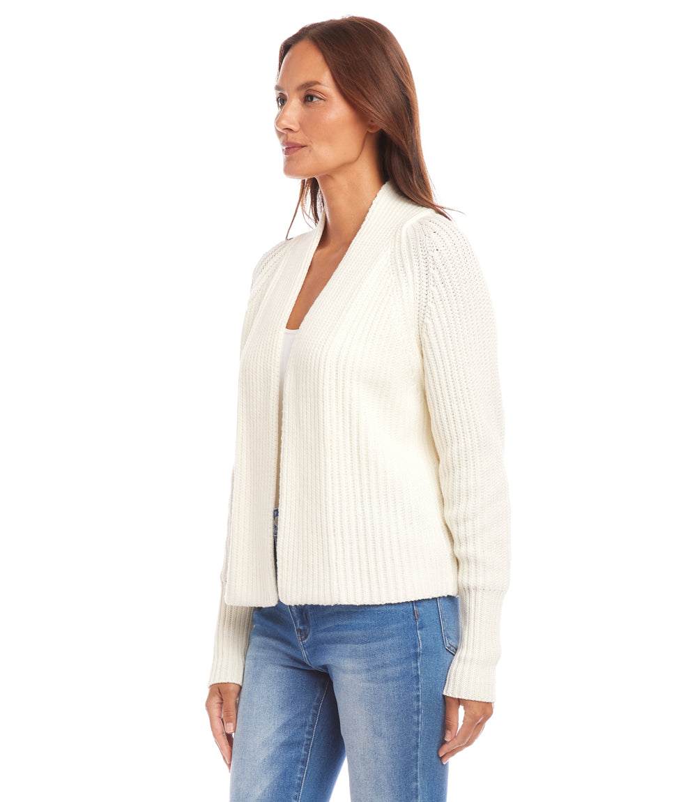 Cropped Open Front Cardigan Sweater - Image 4