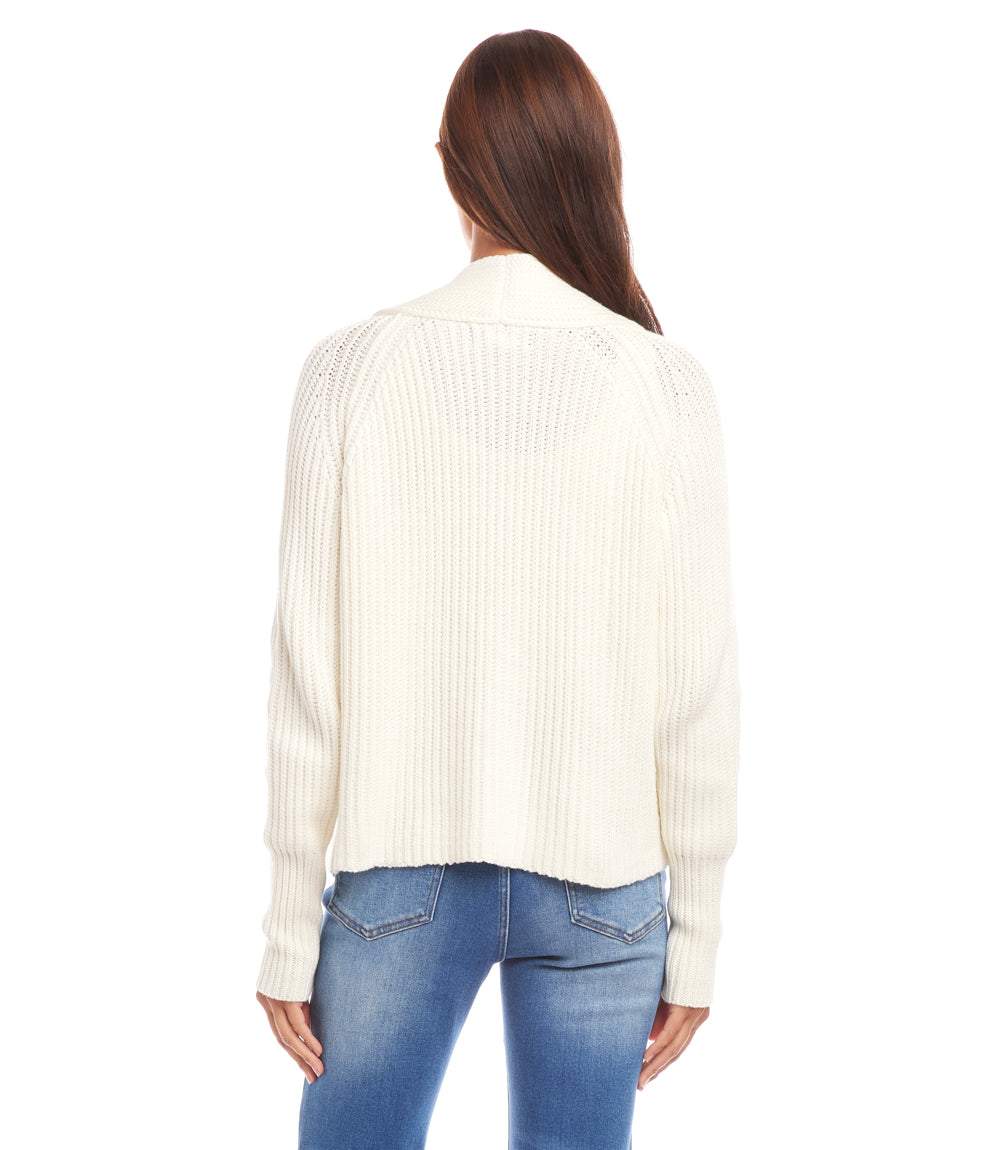 Cropped Open Front Cardigan Sweater - Image 5