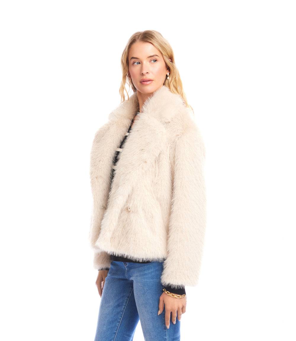 Cropped Faux Fur Jacket - Image 8