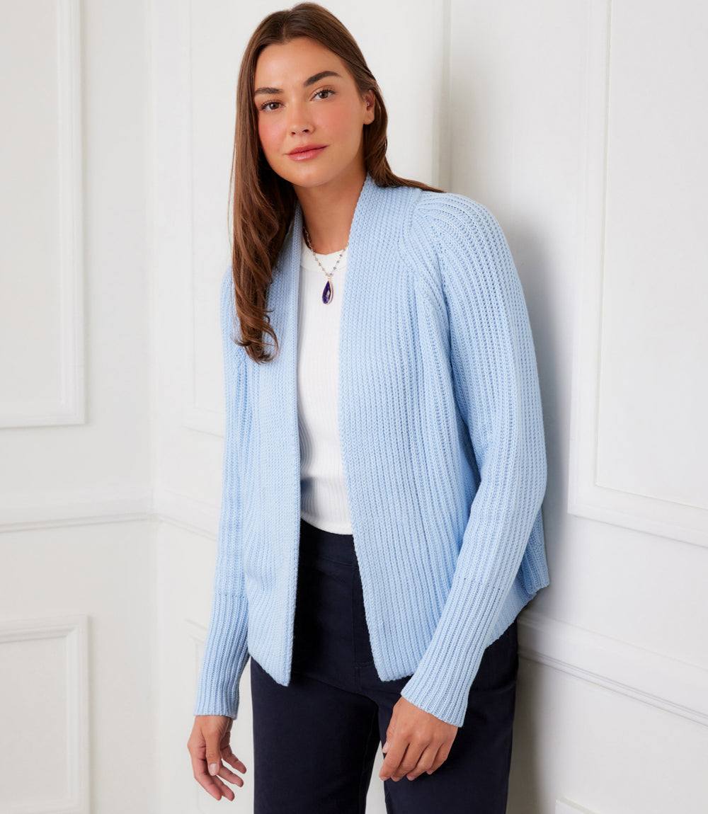 Cropped Open Front Cardigan Sweater - Image 7