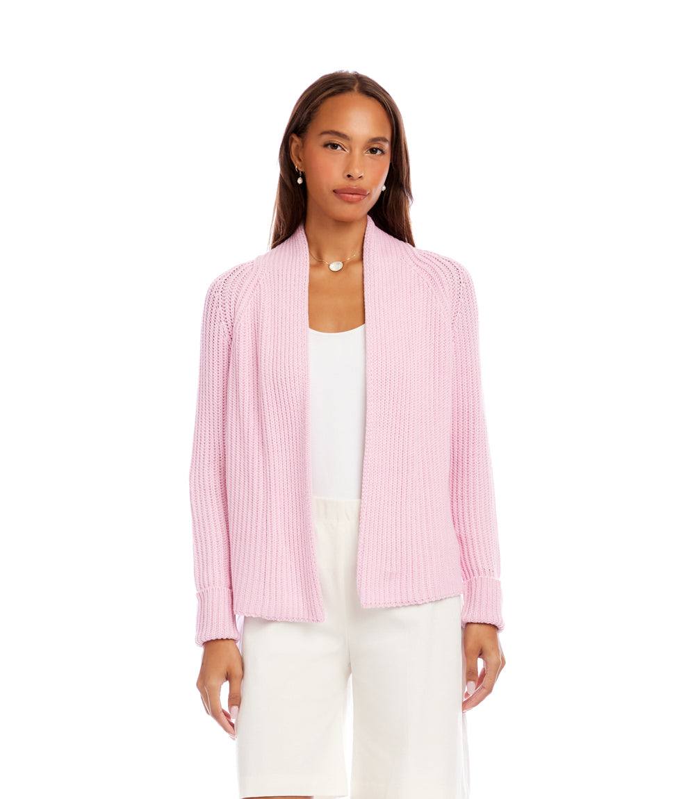 Cropped Open Front Cardigan Sweater - Image 3