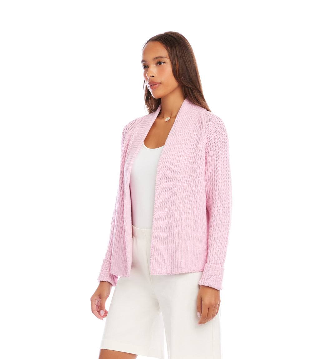 Cropped Open Front Cardigan Sweater - Image 4