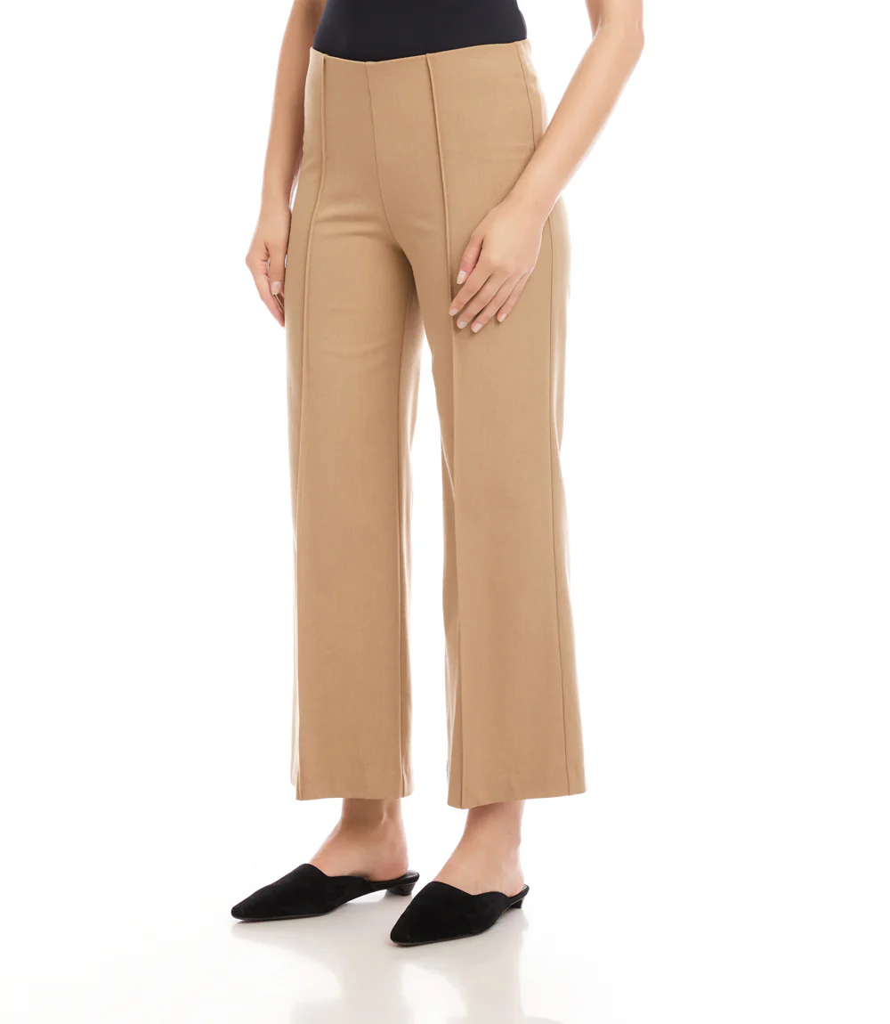 Cropped Pintuck Wide-Leg Pants - Image 4