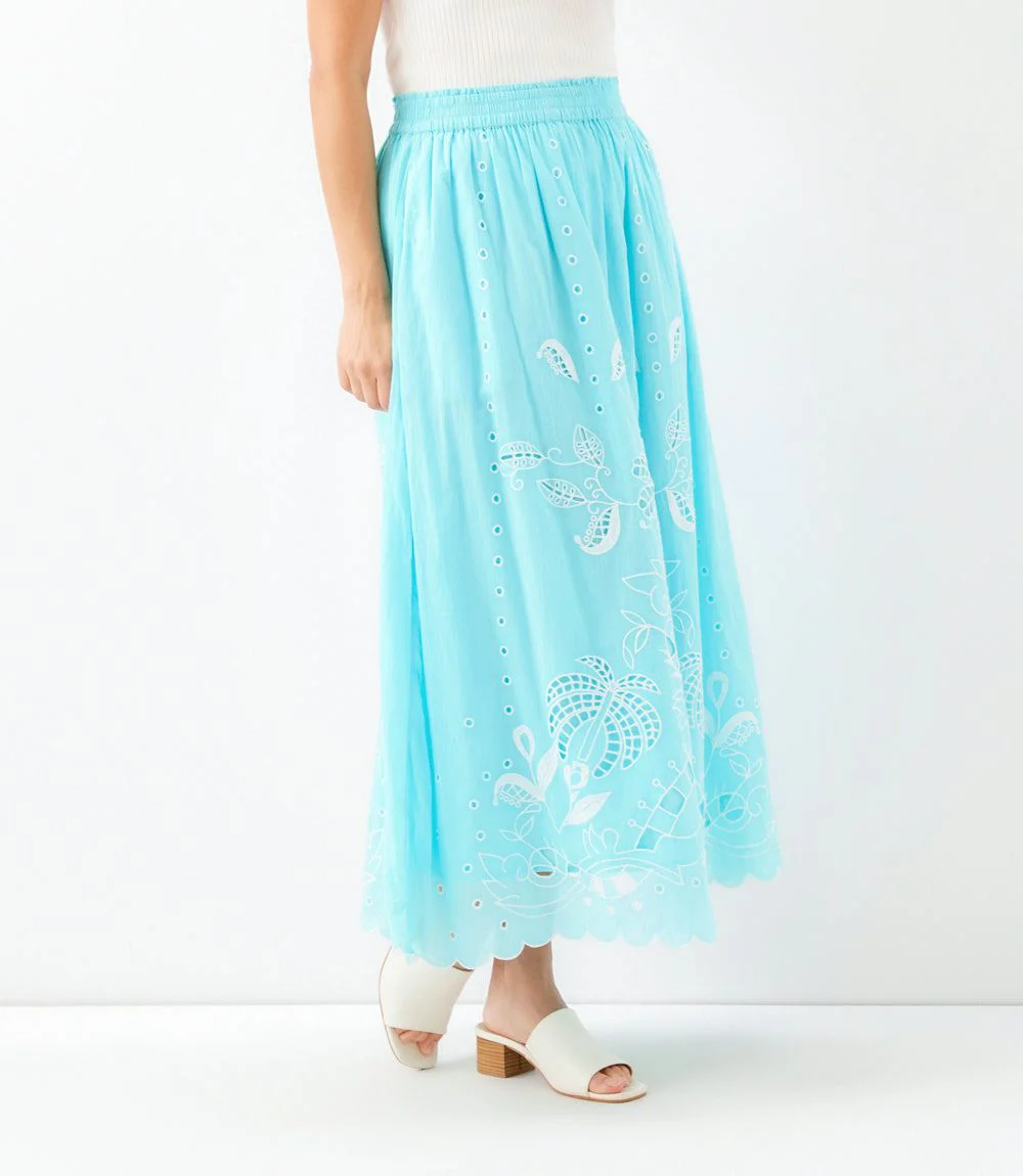 Cut-Out Embroidery Midi Skirt - Image 6