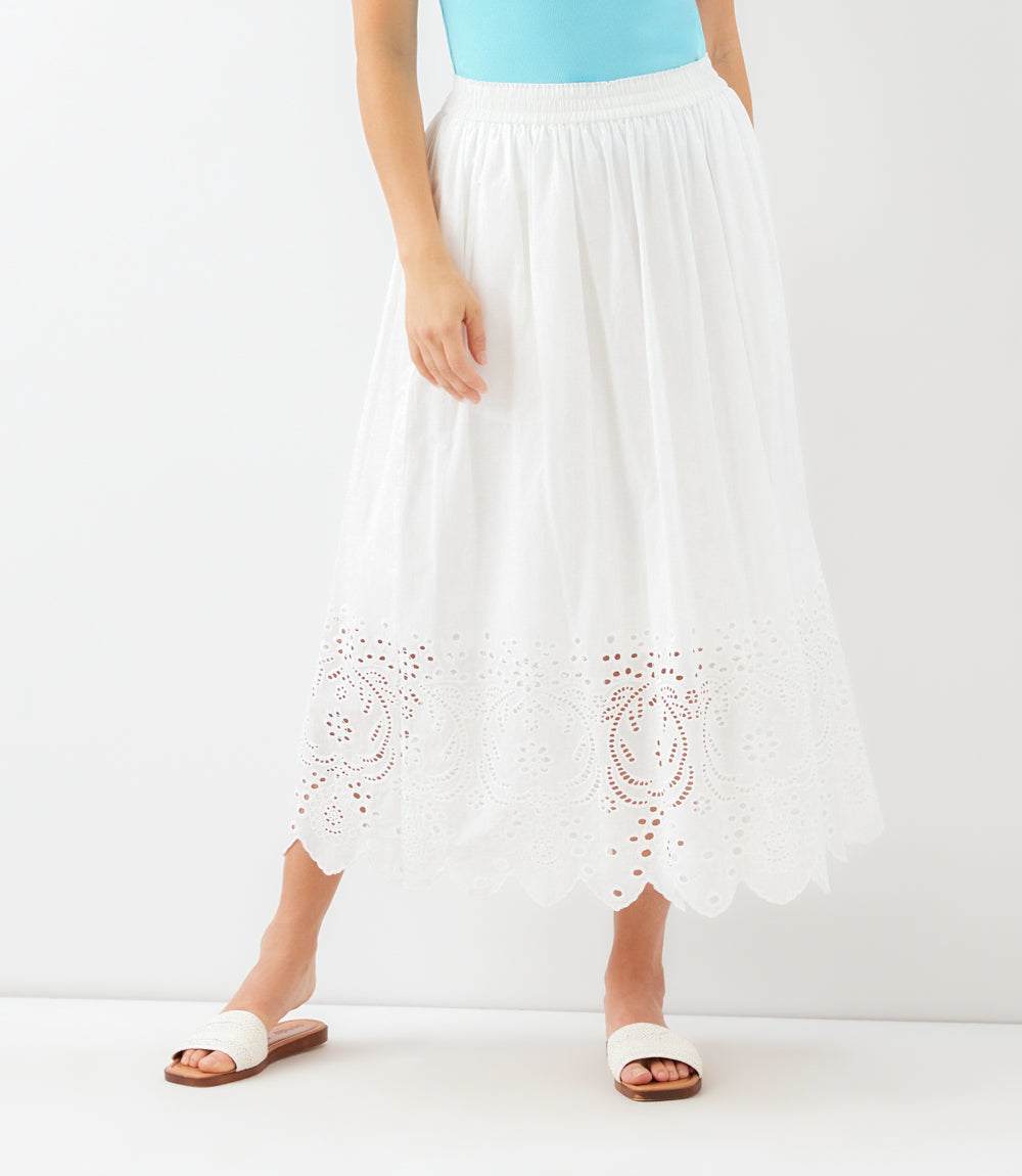Cut-Out Embroidery Midi Skirt - Image 6