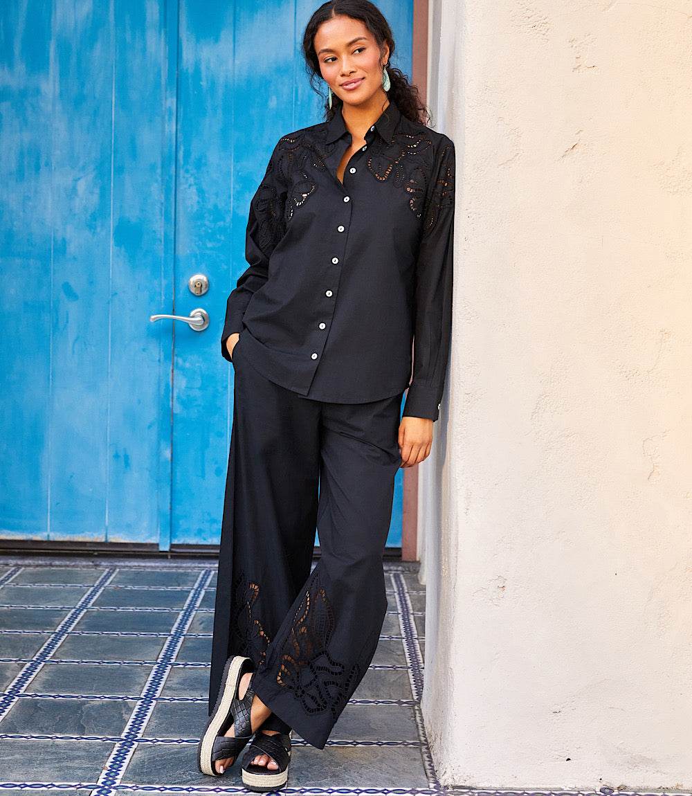 Cutout Embroidery Pants - Image 2