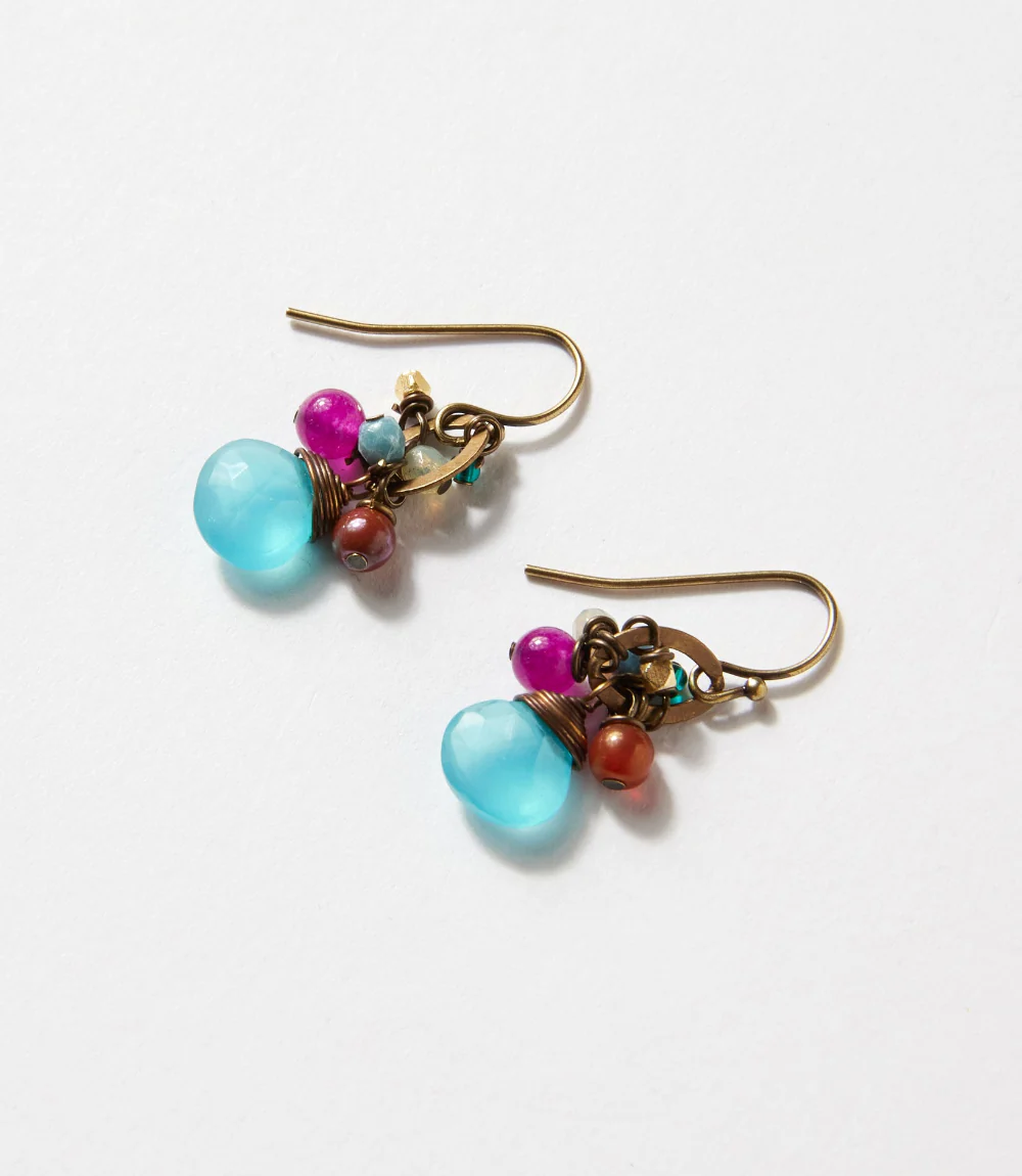 Czech Glass Cluster Earrings - Image 2