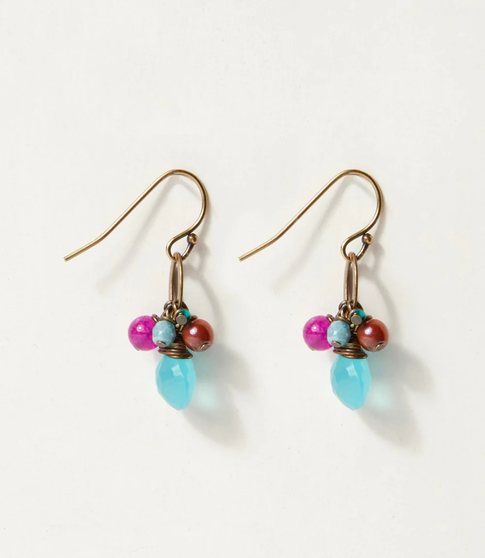 Czech Glass Cluster Earrings - Image 3