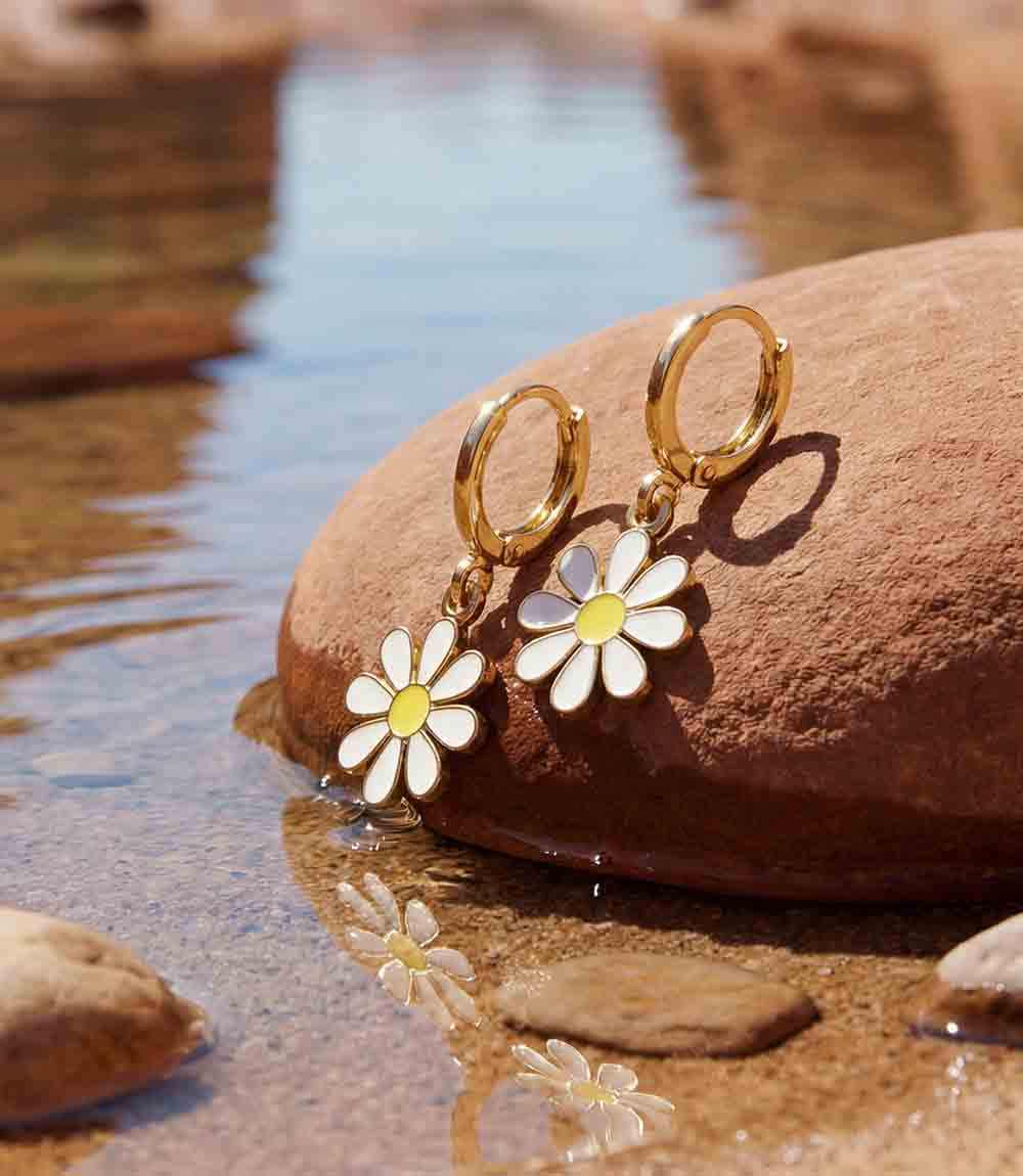 Daisy Huggie Earrings - Image 4