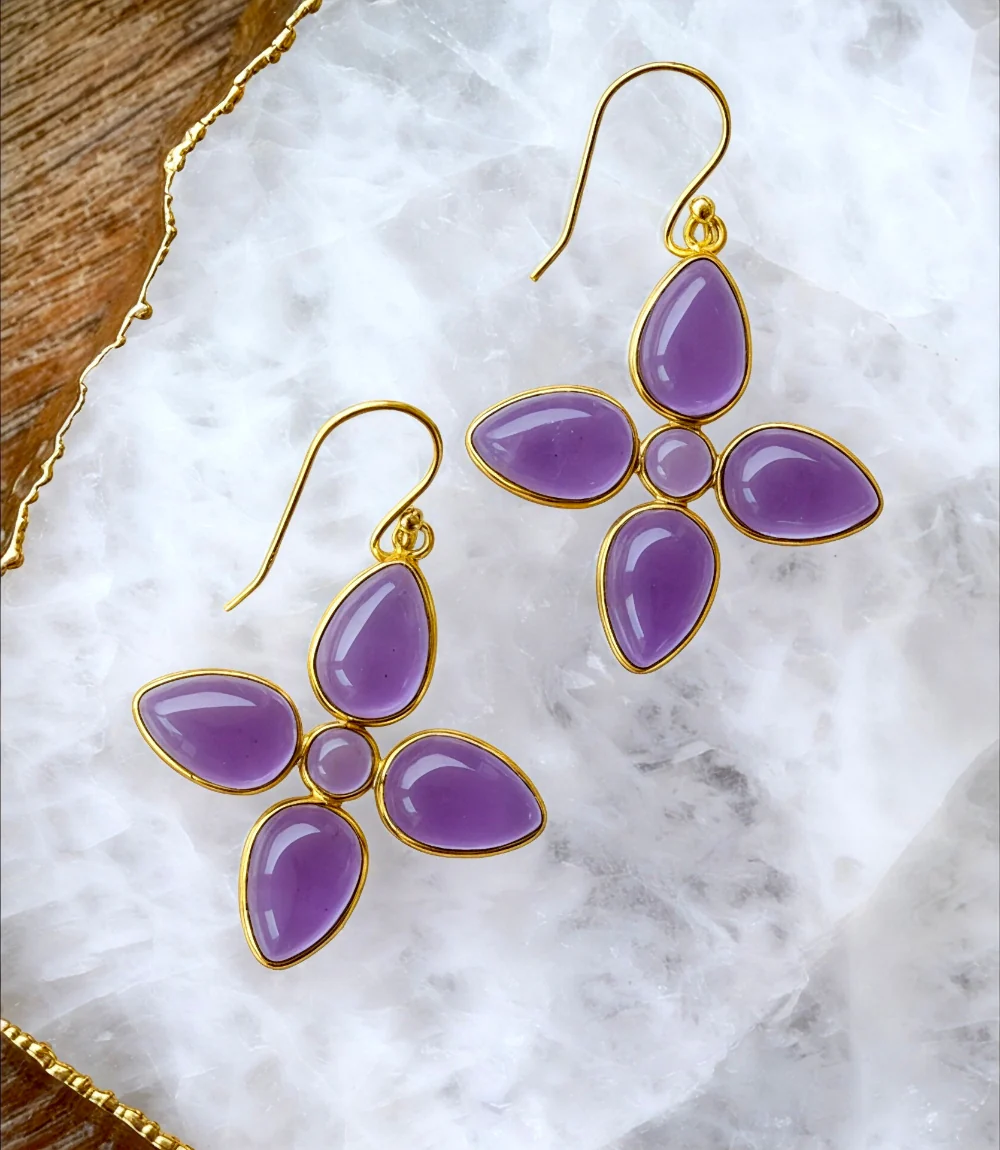 Dangling Gemstone Earrings - Image 4