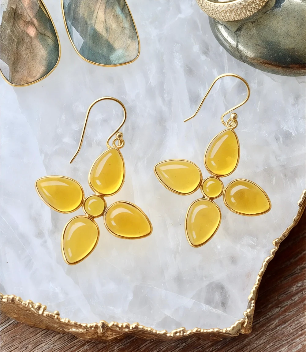 Dangling Gemstone Earrings - Image 4