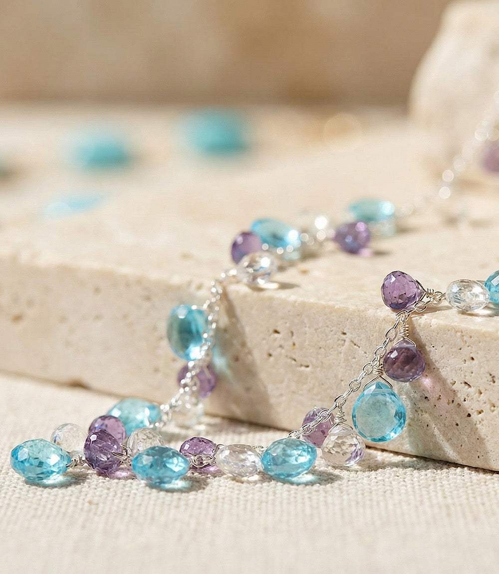 Dangling Gemstone Necklace - Image 5