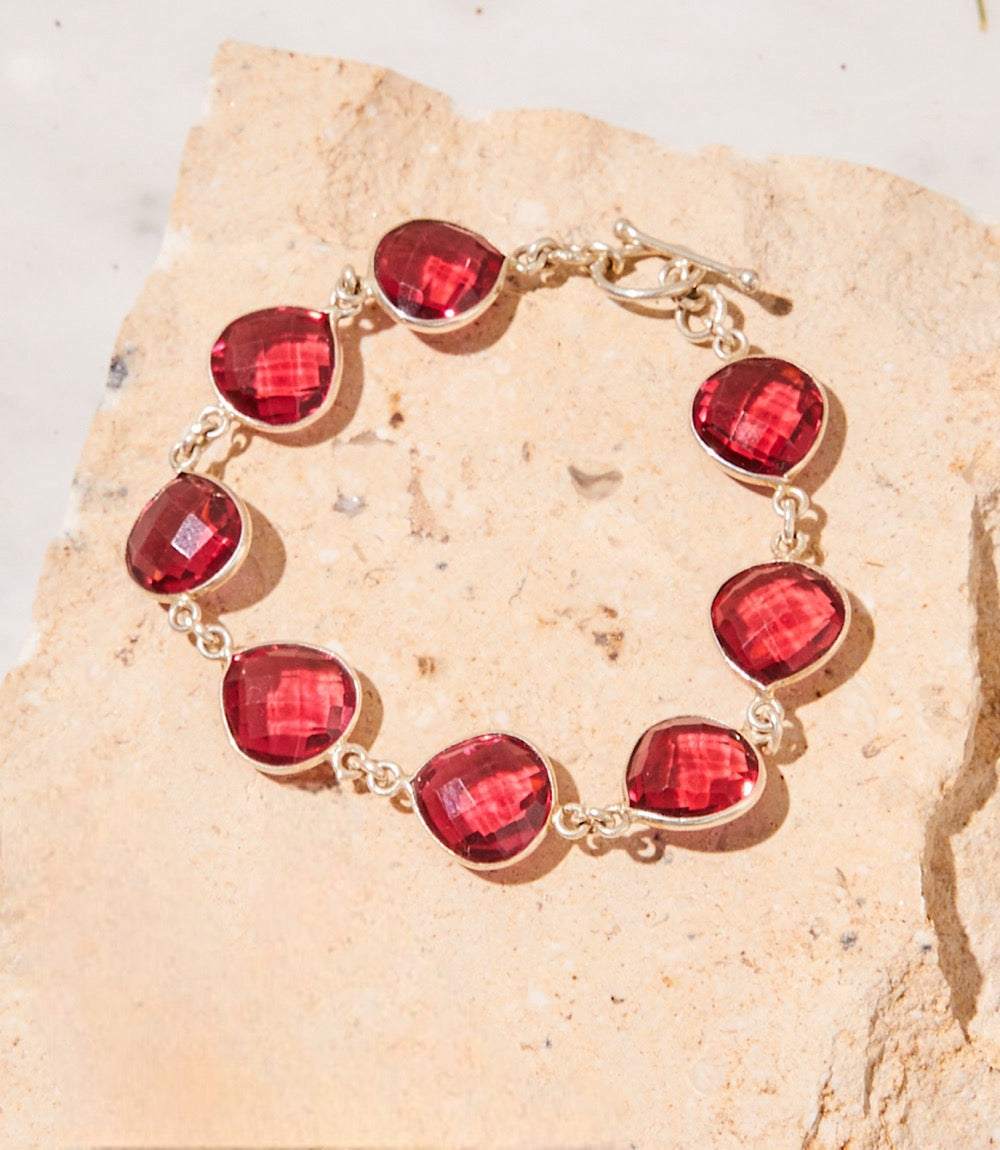 Dark Pink Amethyst Quartz Bracelet - Image 5