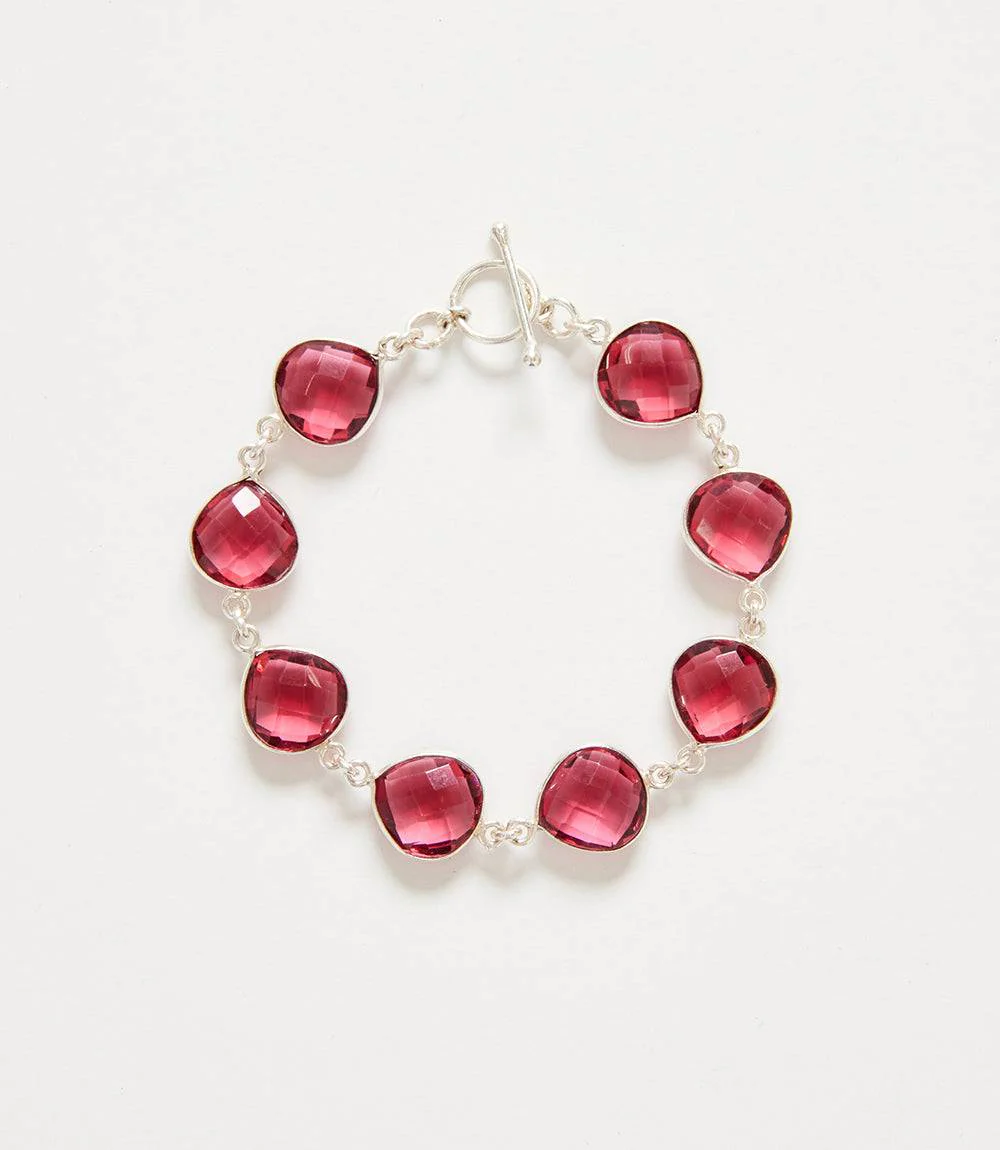 Dark Pink Amethyst Quartz Bracelet - Image 6