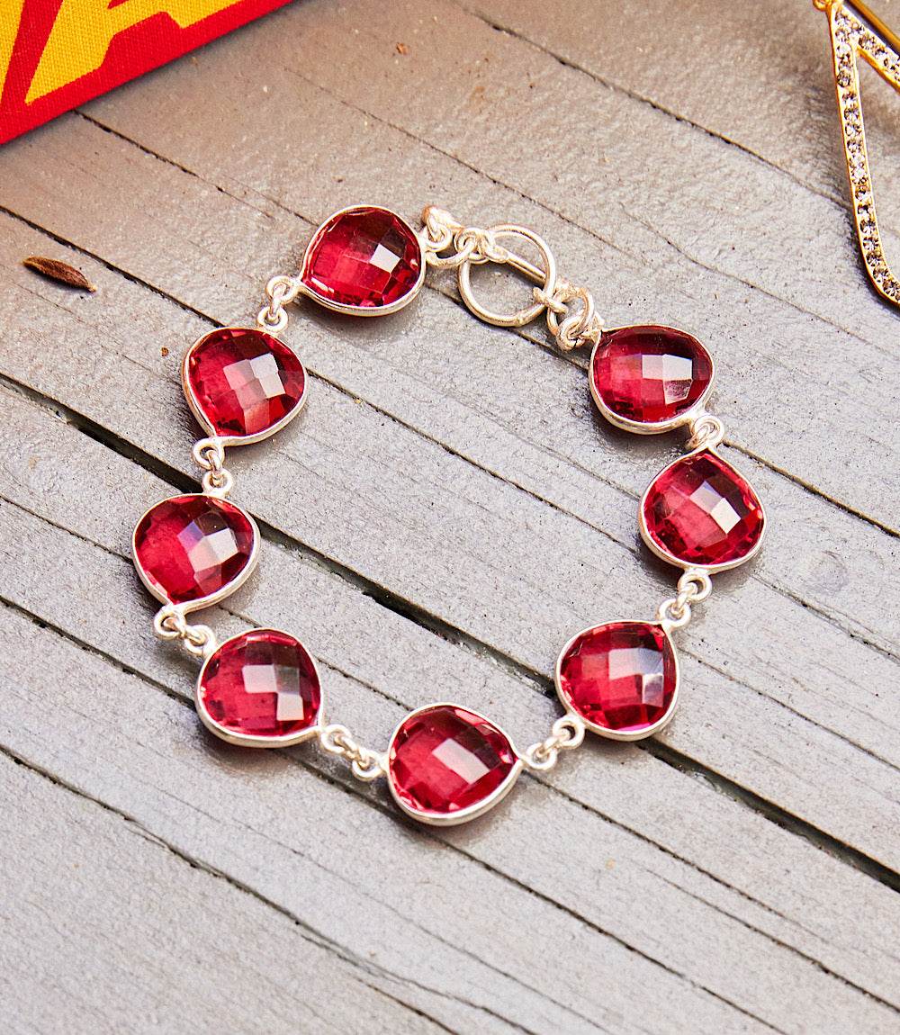 Dark Pink Amethyst Quartz Bracelet - Image 7