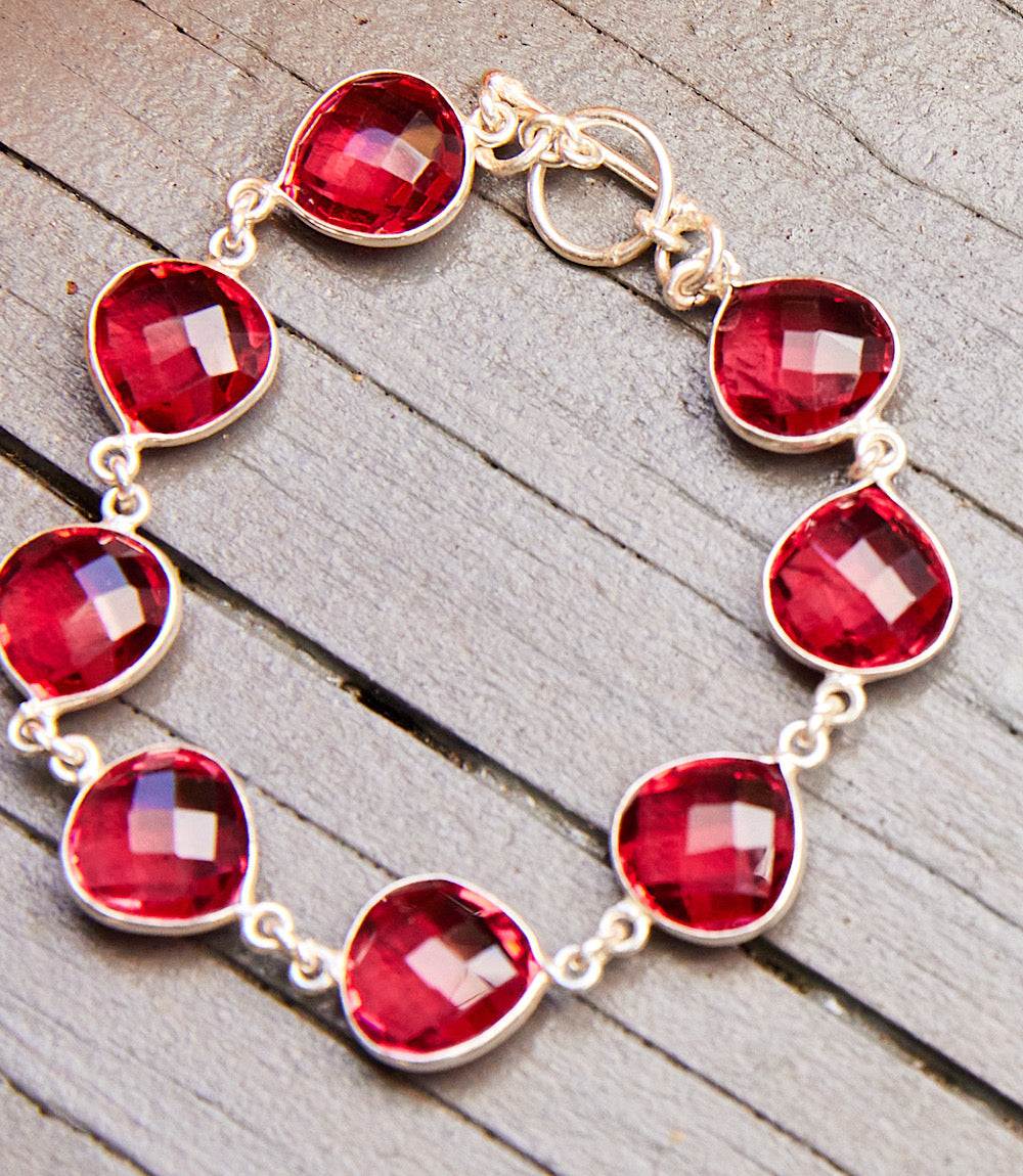 Dark Pink Amethyst Quartz Bracelet - Image 9