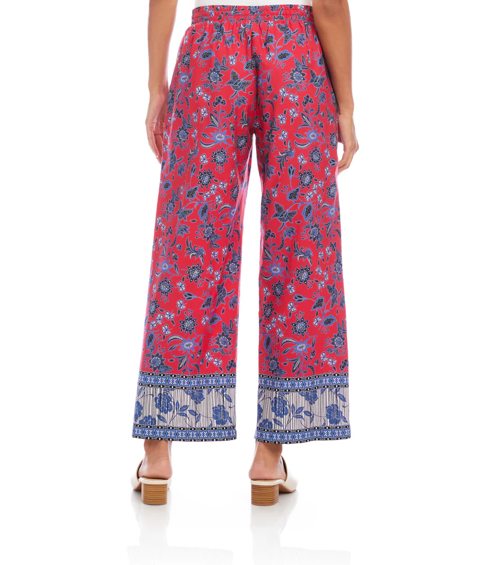 Drawstring Border Print Cropped Pants - Image 5