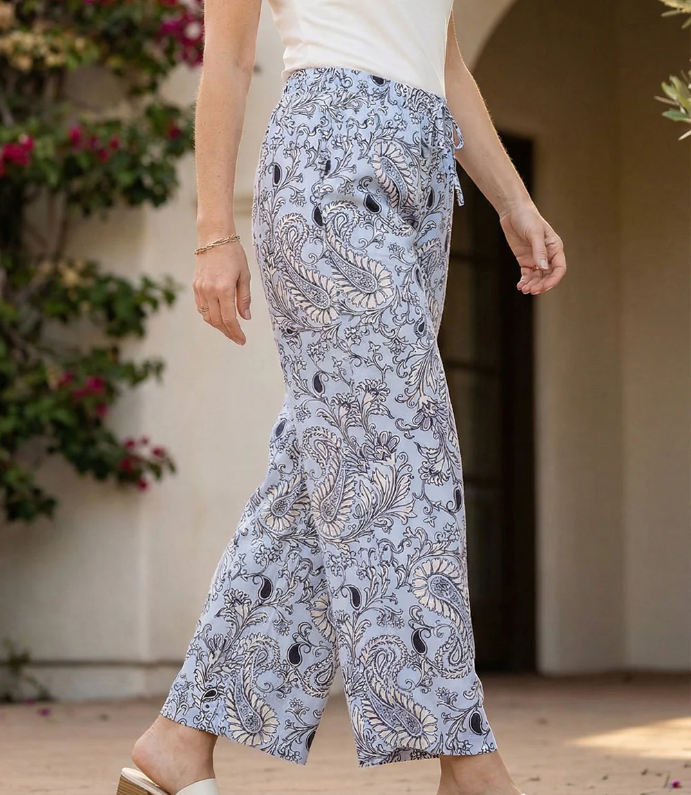 Drawstring Cropped Pants - Image 2