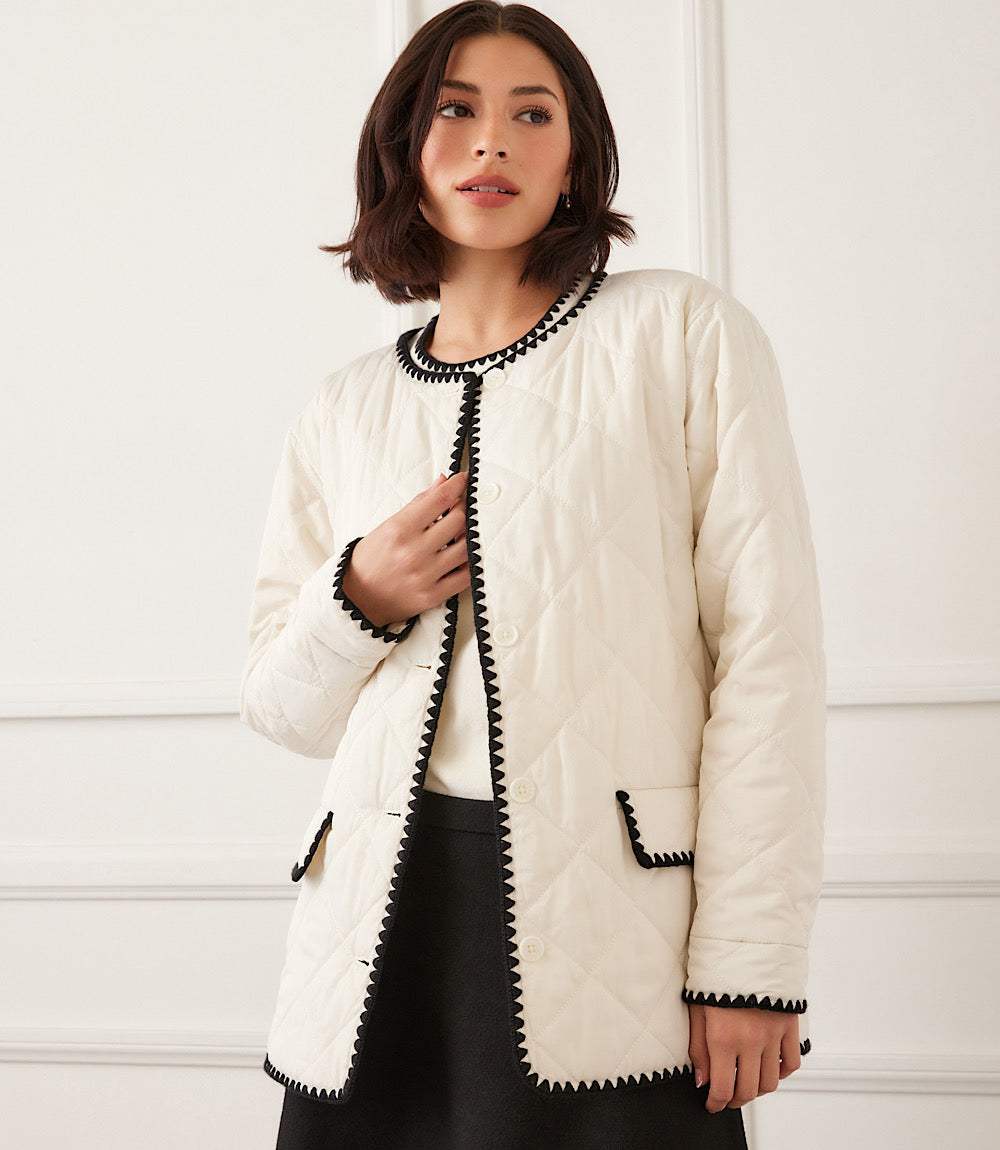 Edge Stitch Quilted Jacket - Image 3