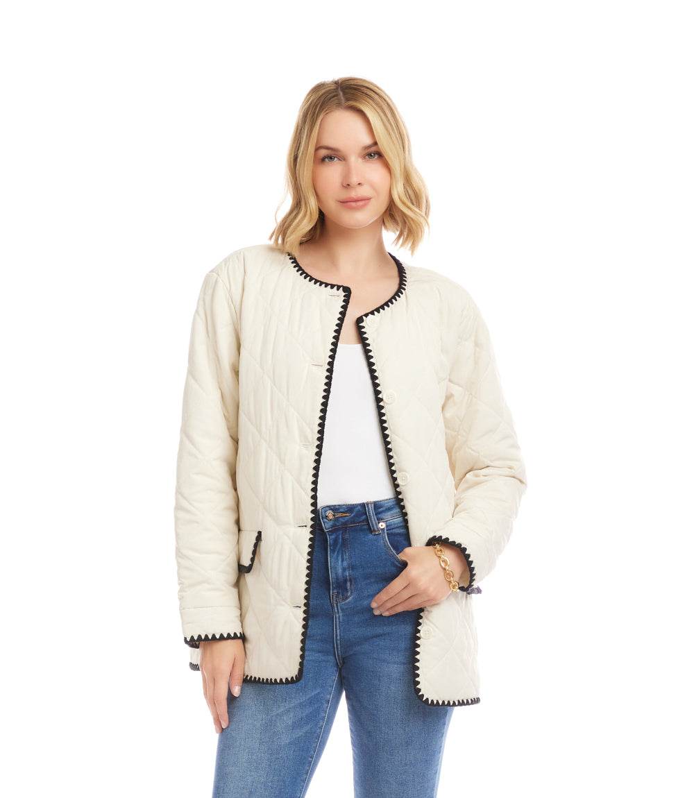 Edge Stitch Quilted Jacket - Image 5