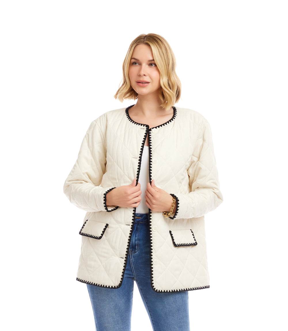 Edge Stitch Quilted Jacket - Image 6
